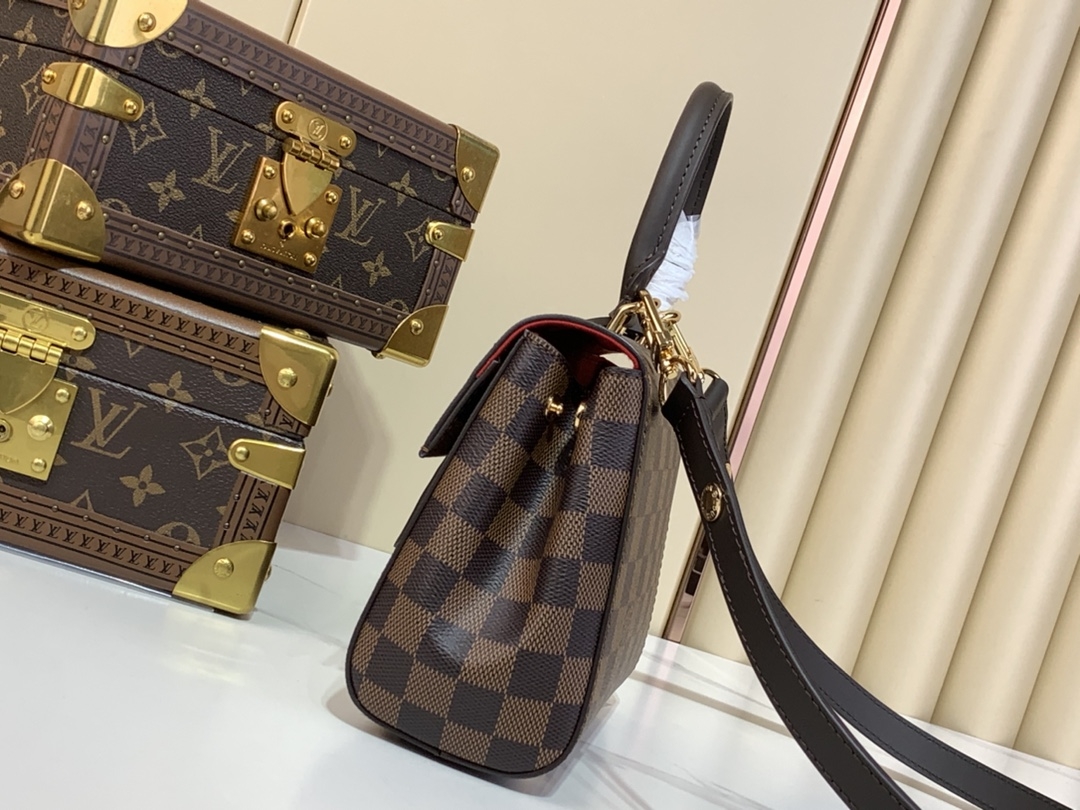 [TOP] Louis Vuitton LV Cluny Mini Handbag Damier 20x16x7.5cm - Brown/Black