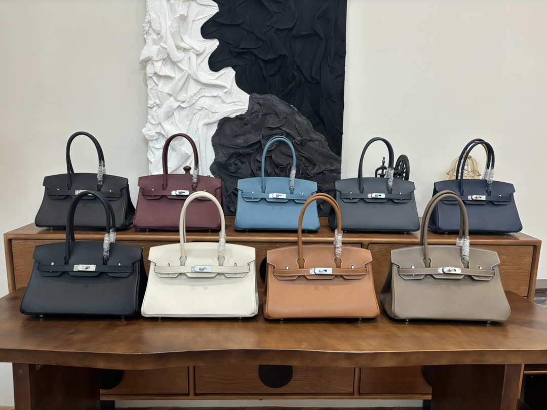 [TOP] HERMES Birkin Shoulder Bag Evercolor Leather 29cm - 9 Color&SHW