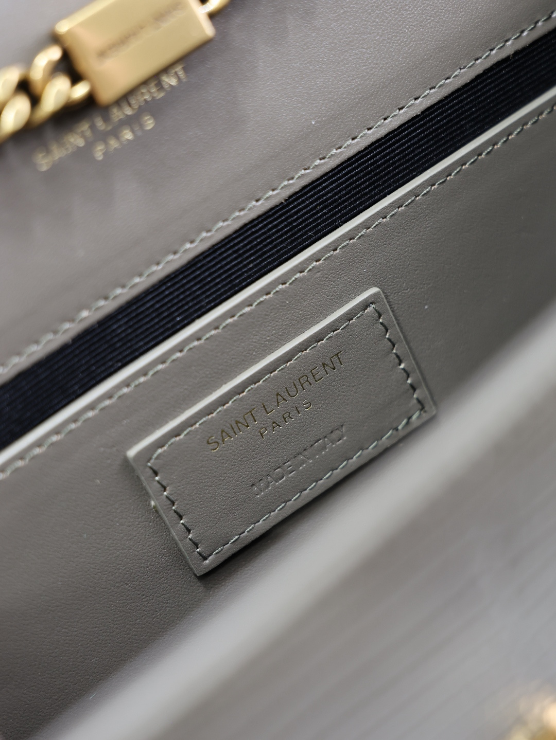 [TOP] Yves Saint Laurent YSL Kate Tassel Bag Lizard Print Cowhide 20x13.5x5.5cm - Gray & GHW