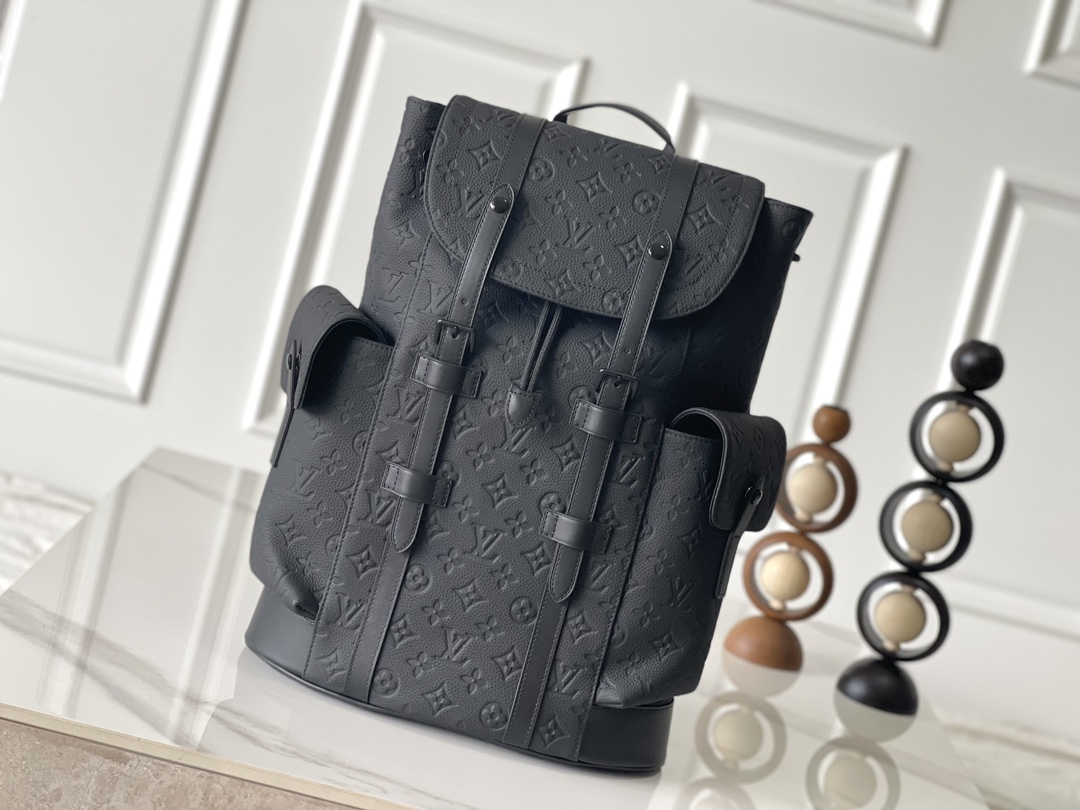[TOP] Louis Vuitton LV Christopher Backpack 32x39x12cm/41×48×13cm - Black