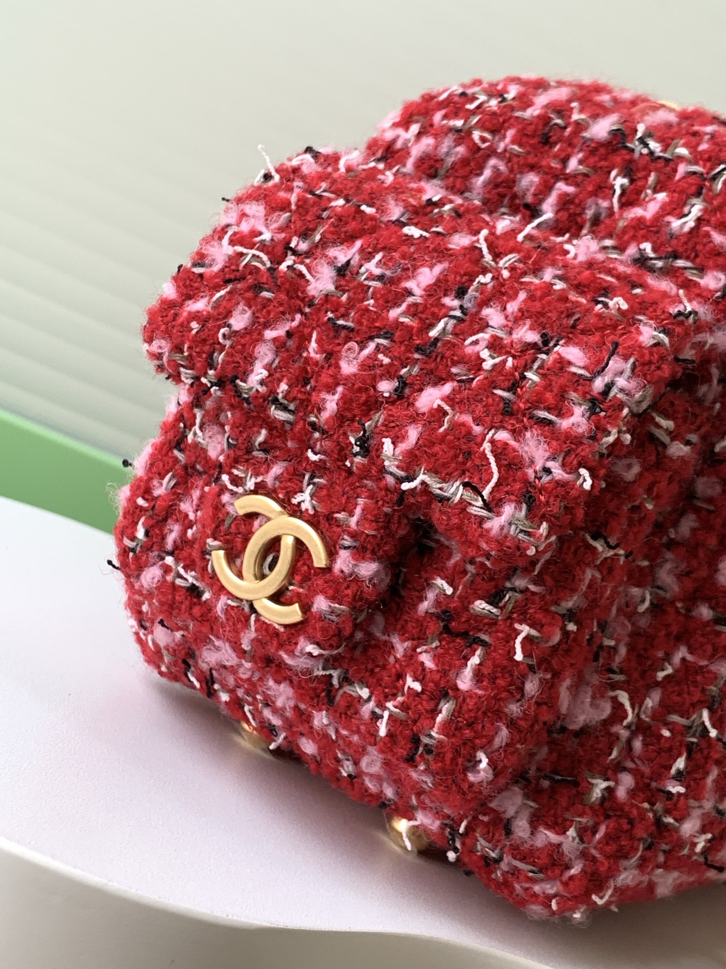 [TOP] CHANEL  Bowling Bag 15.5-24-11.5cm/18.5-27-13.5cm  - Red