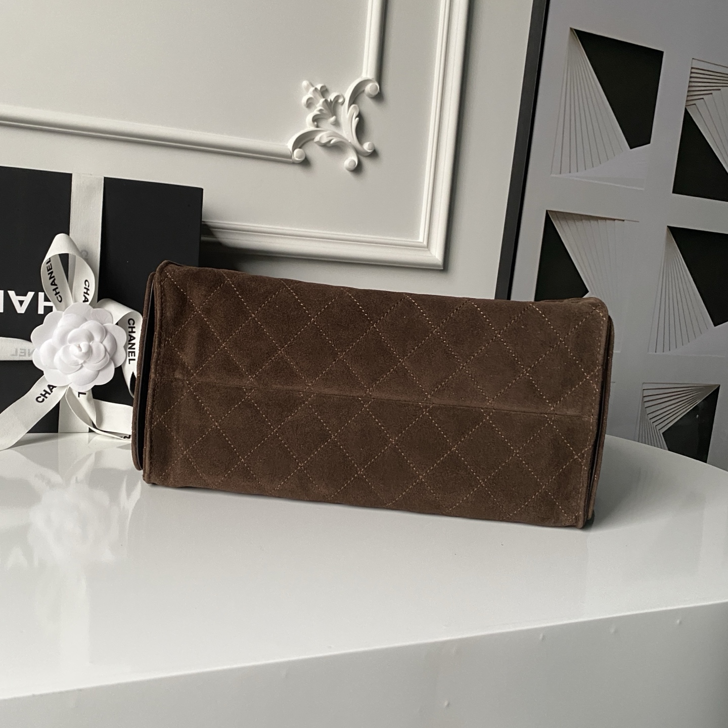 [TOP] CHANEL Hobo Shopping Bag 26x30x14cm/30x15x40cm - Brown