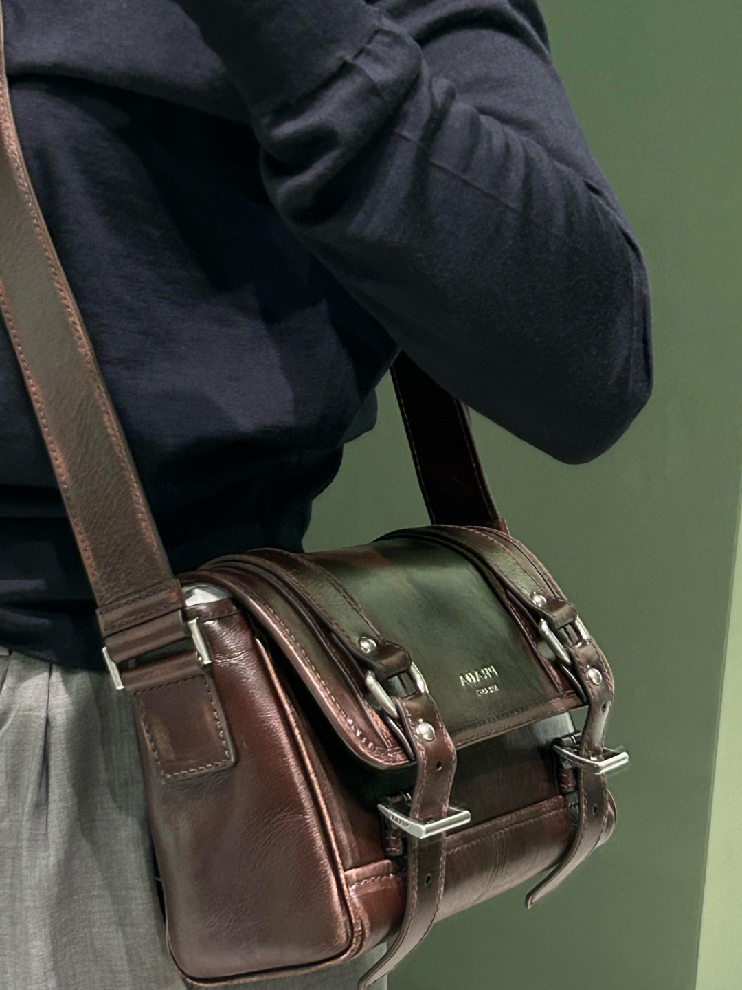 [TOP] PRADA Leather Bag 22×17×10cm - Brown