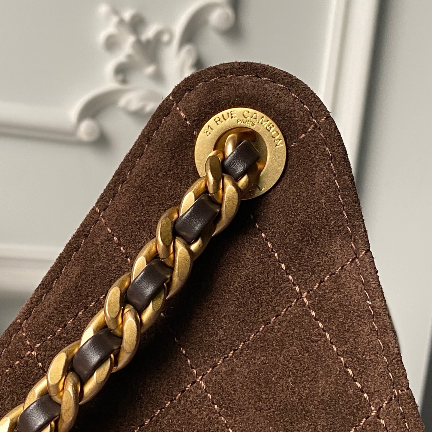 [TOP] CHANEL Hobo Shopping Bag 26x30x14cm/30x15x40cm - Brown