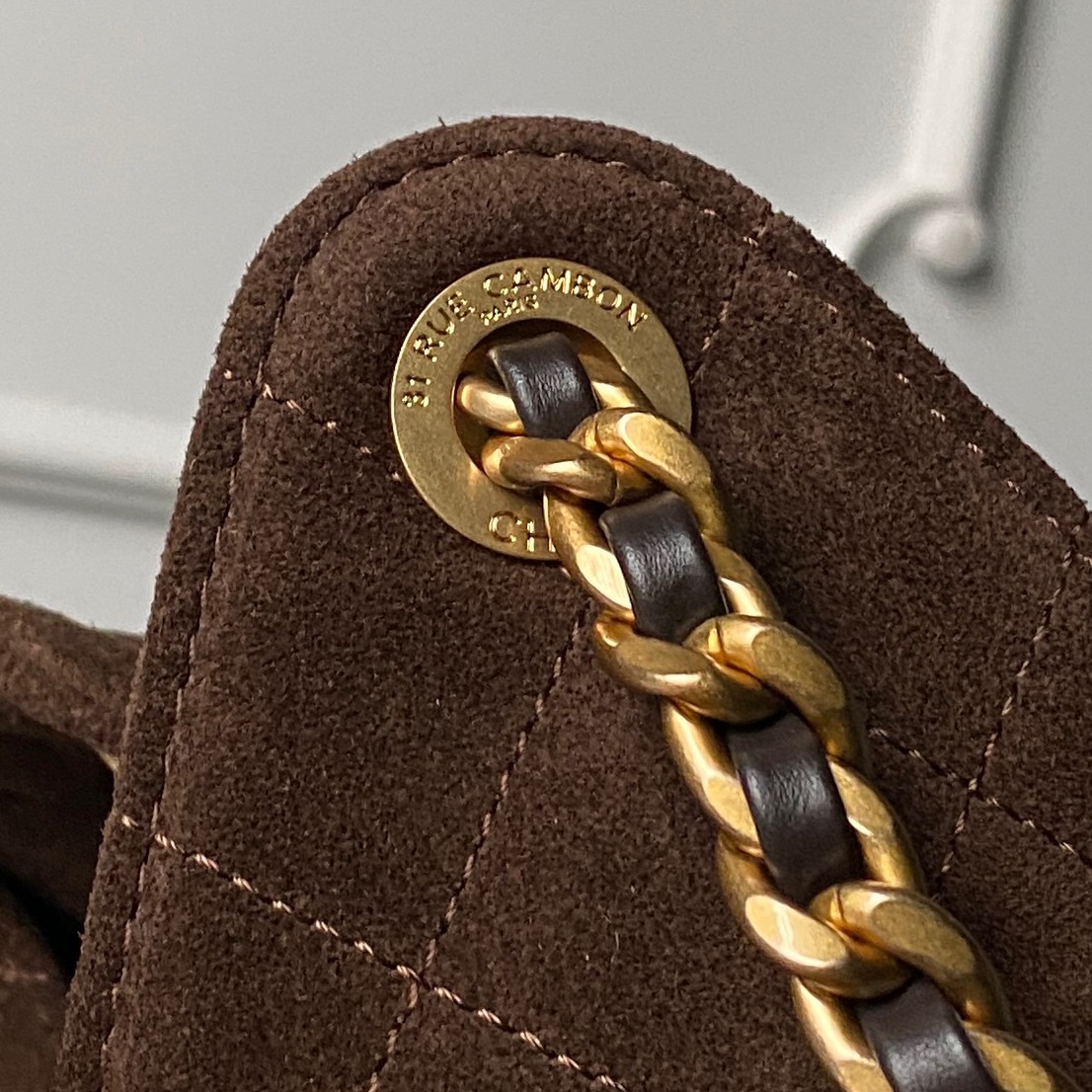 [TOP] CHANEL Hobo Shopping Bag 26x30x14cm/30x15x40cm - Brown