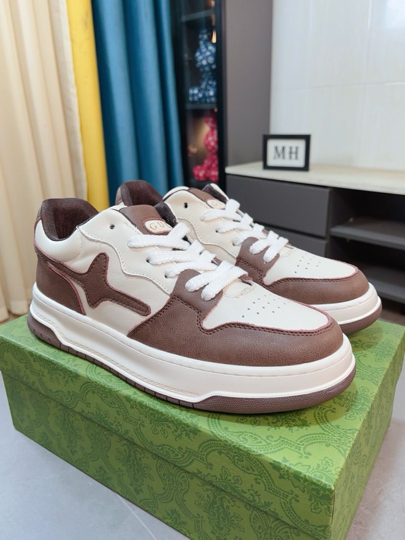 [TOP] GUCCI Men's Cowhide Casual Shoes - 2 Colors