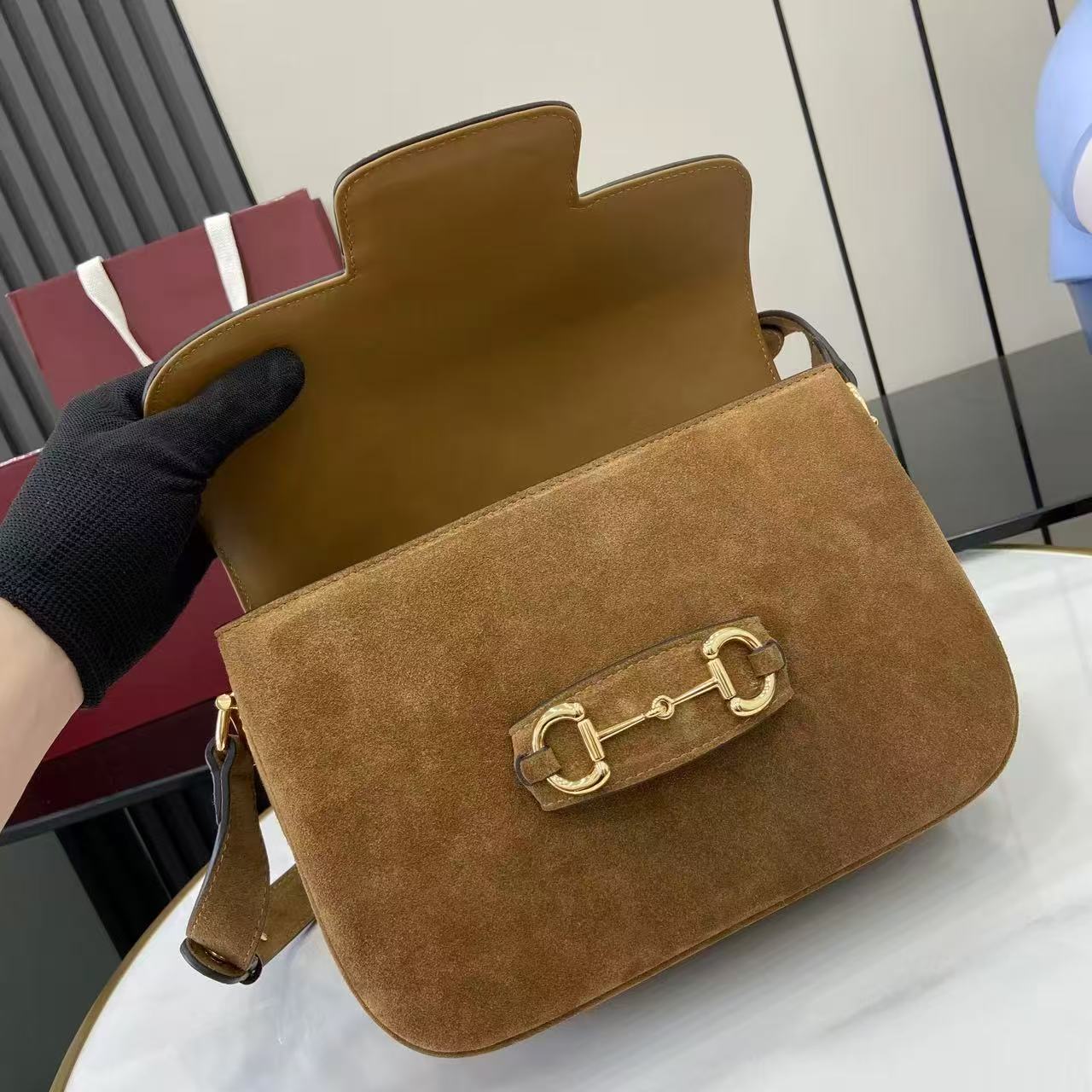 [TOP] GUCCI Gucci Horsebit 1955 Aura Small Shoulder Bag 26CM - Brown