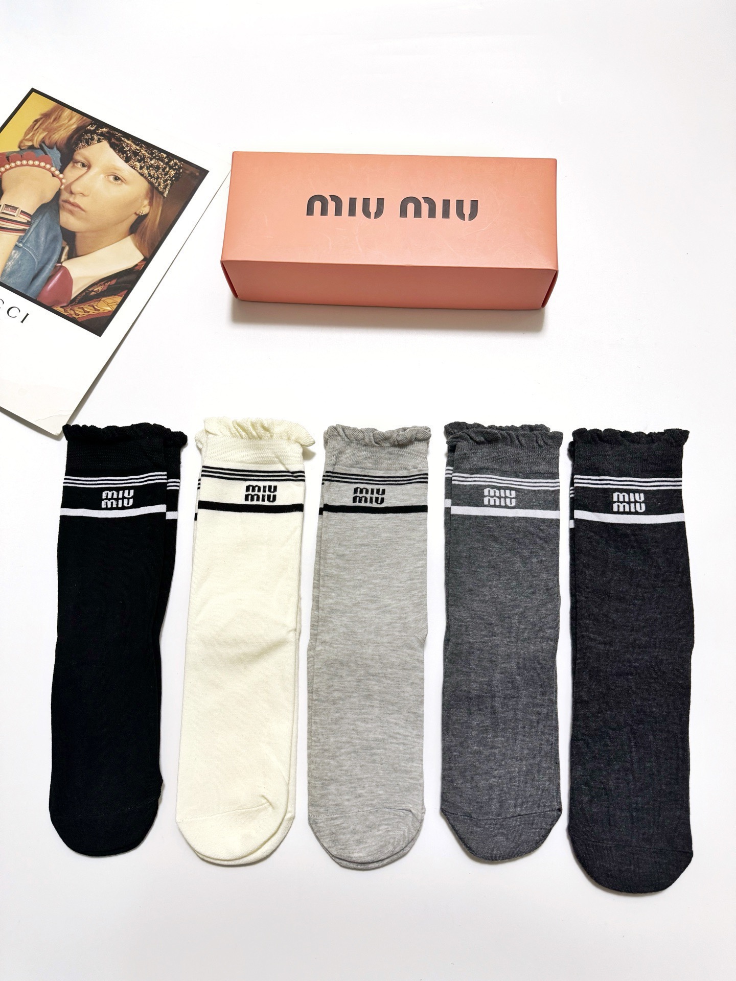 [TOP] Miu Miu Socks - 5 Pieces as a Set