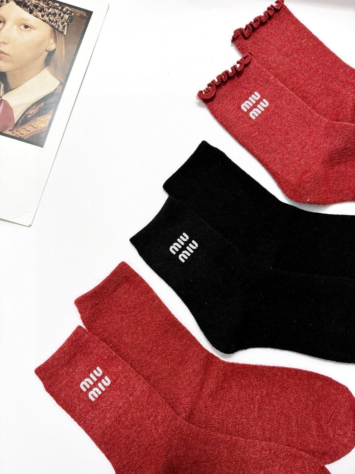 [TOP] Miu Miu Socks - 3 Pieces as a Set