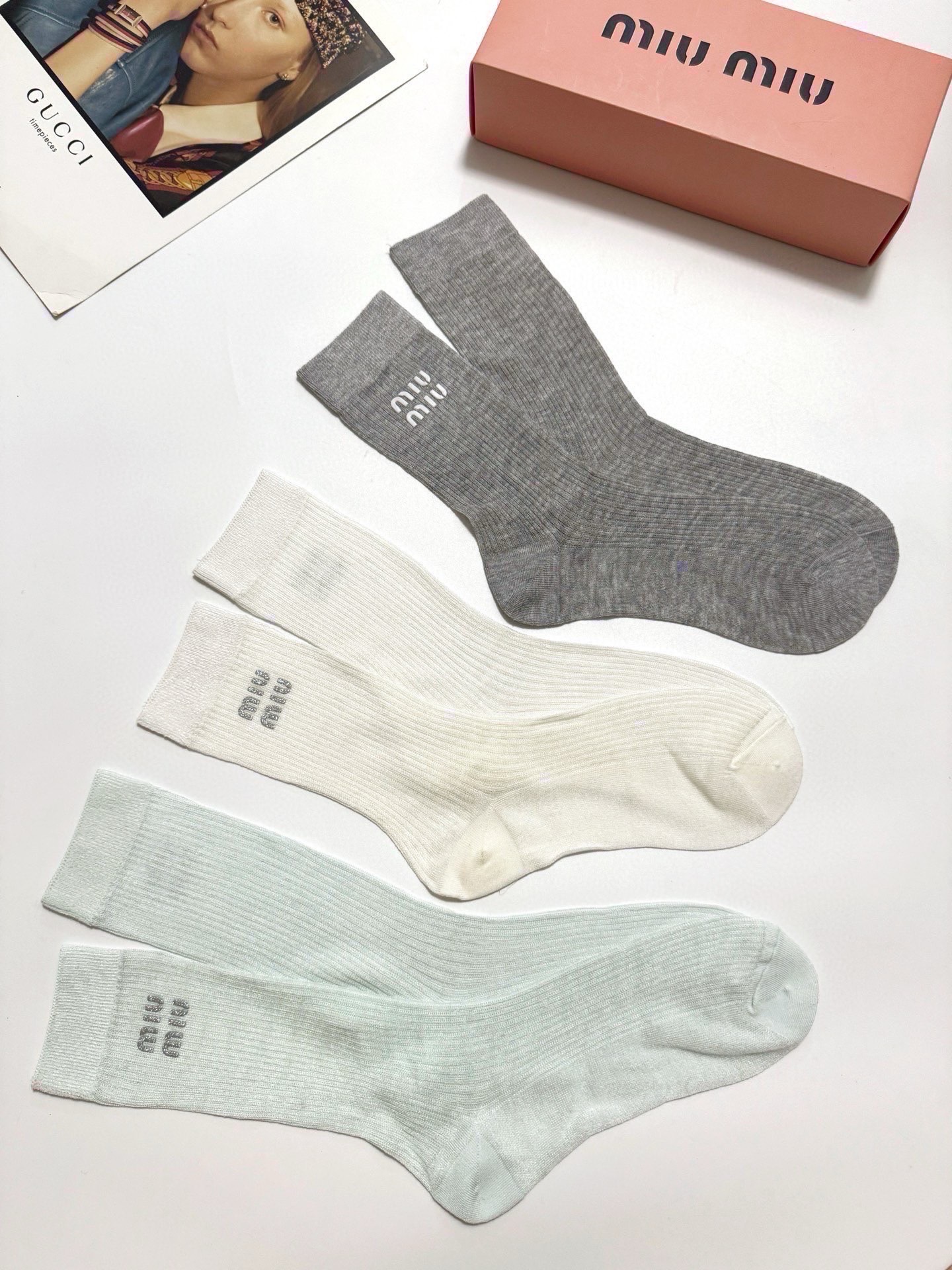 [TOP] Miu Miu Socks - 3 Pieces as a Set