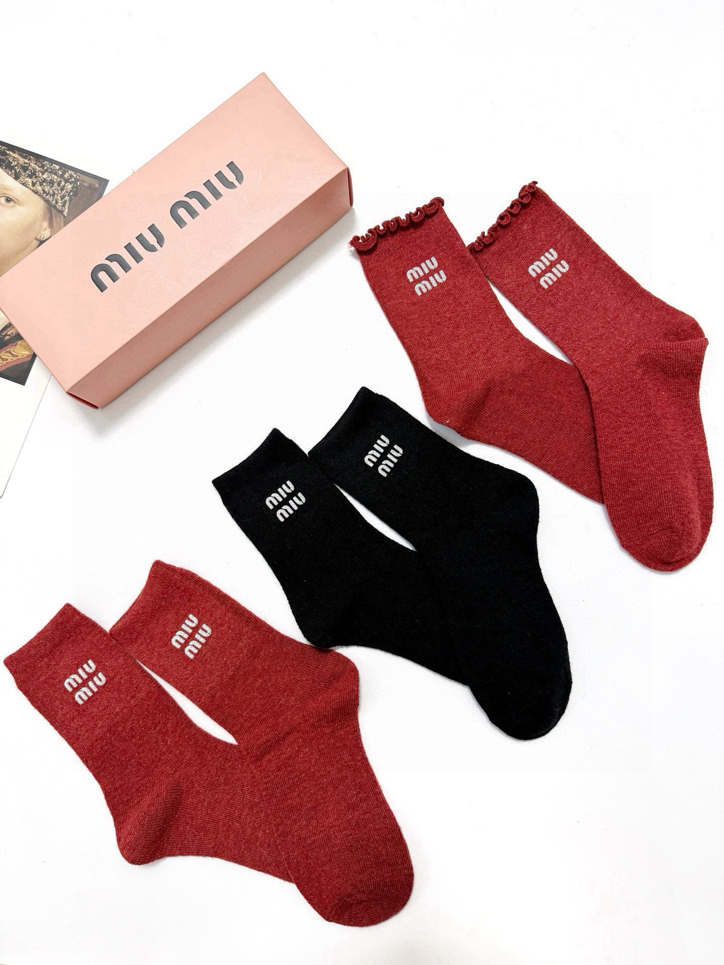 [TOP] Miu Miu Socks - 3 Pieces as a Set