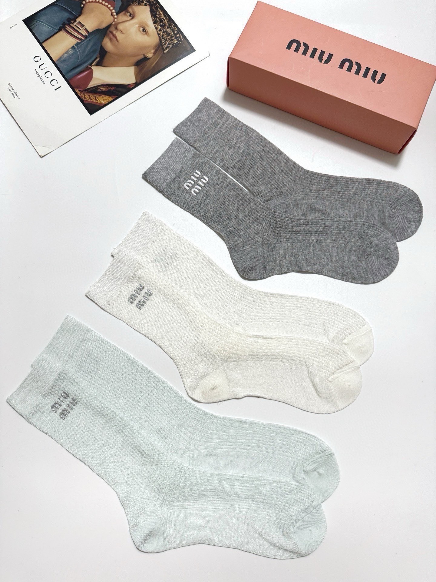[TOP] Miu Miu Socks - 3 Pieces as a Set
