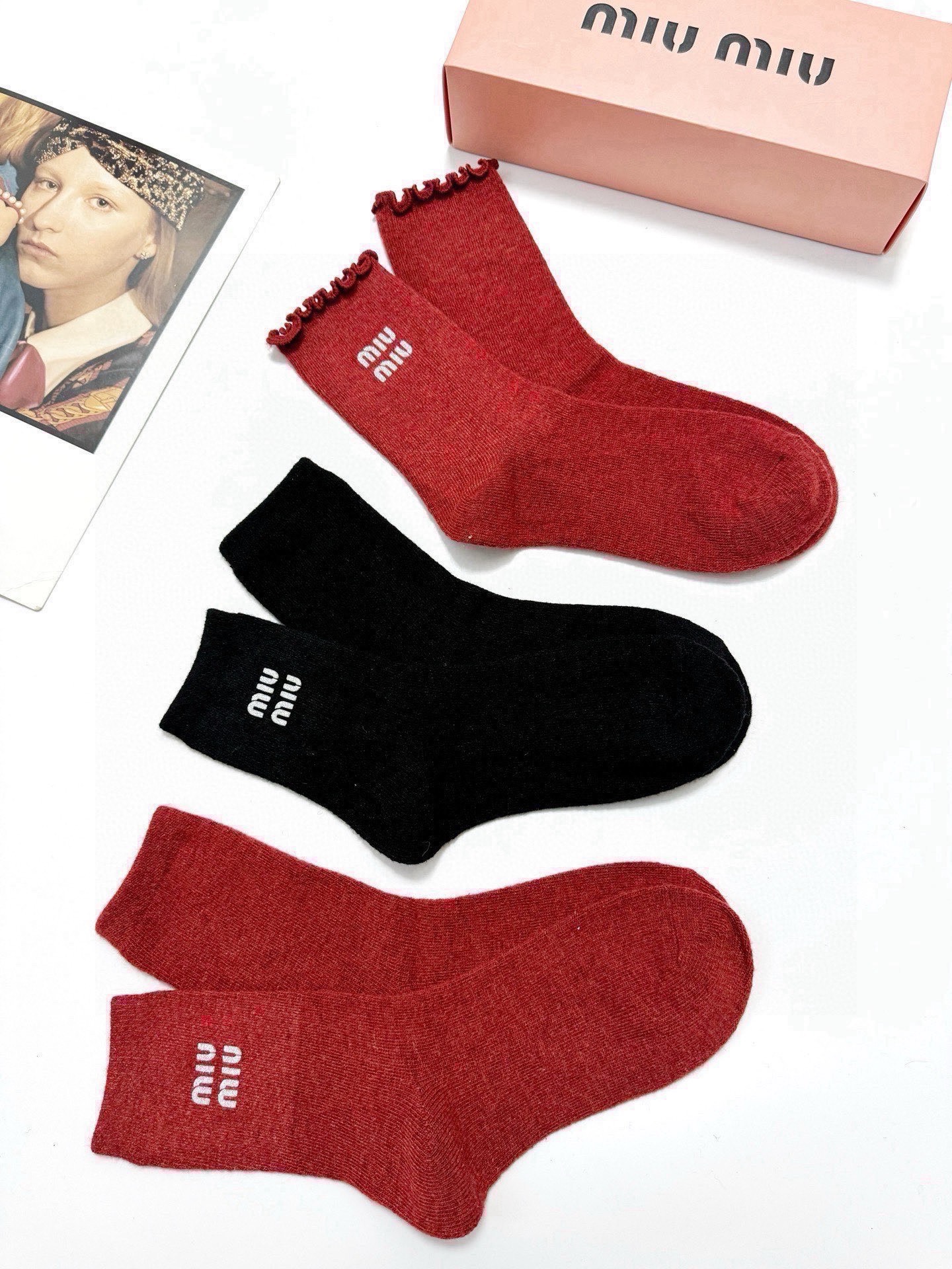 [TOP] Miu Miu Socks - 3 Pieces as a Set