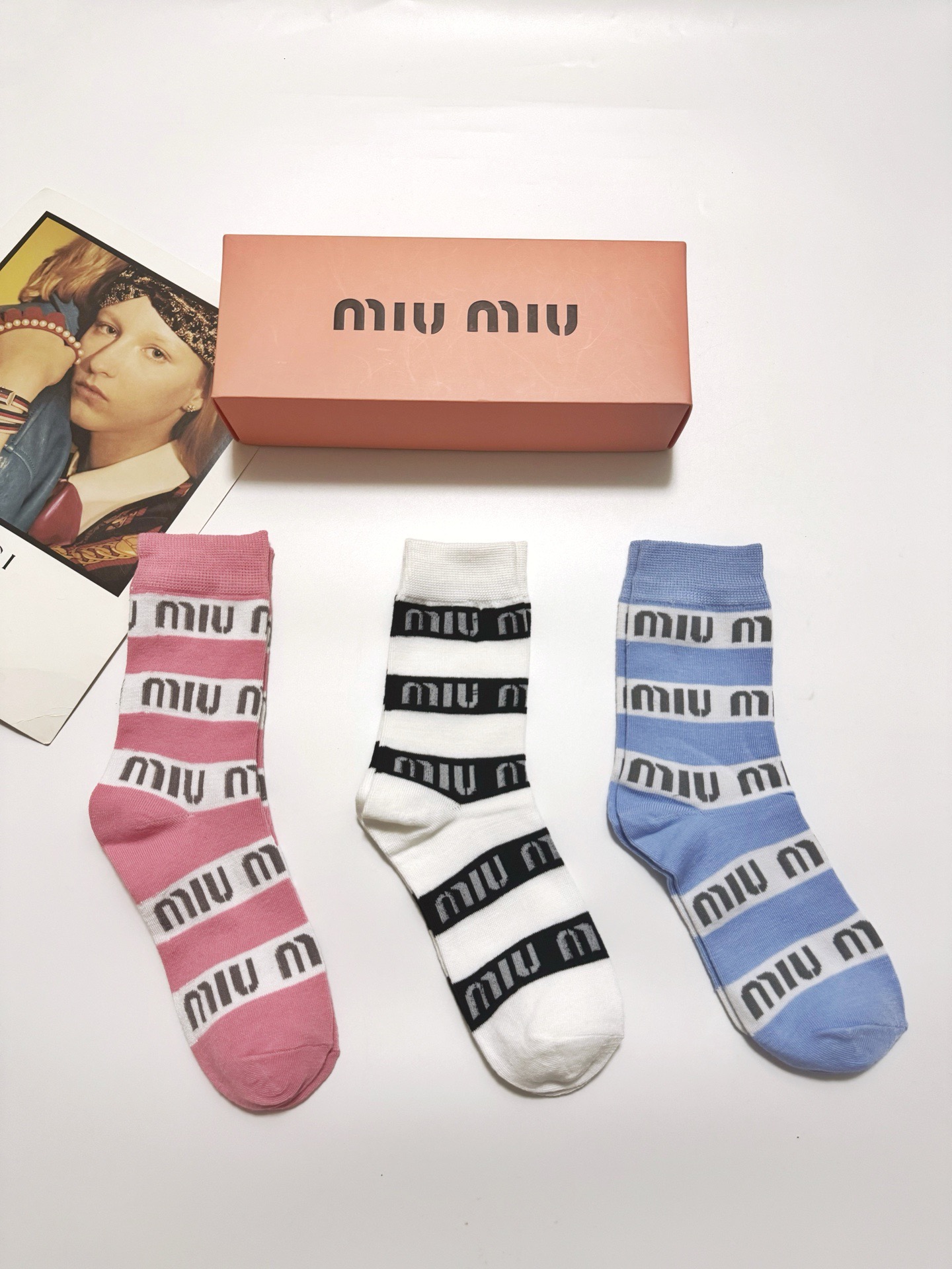 [TOP] Miu Miu Socks - 3 Pieces as a Set
