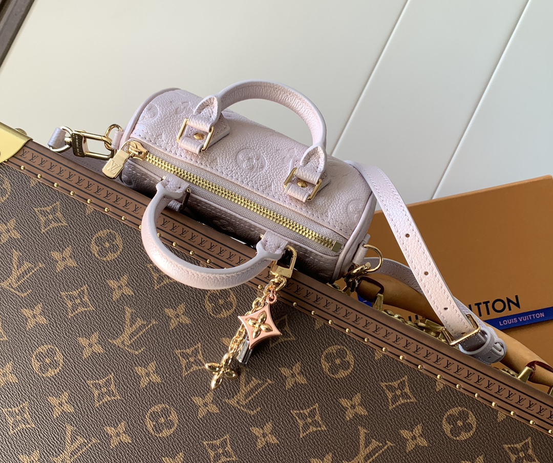 [TOP] Louis Vuitton LV Nano Speedy Bag 16×10×7.5 cm - Pearl Pink