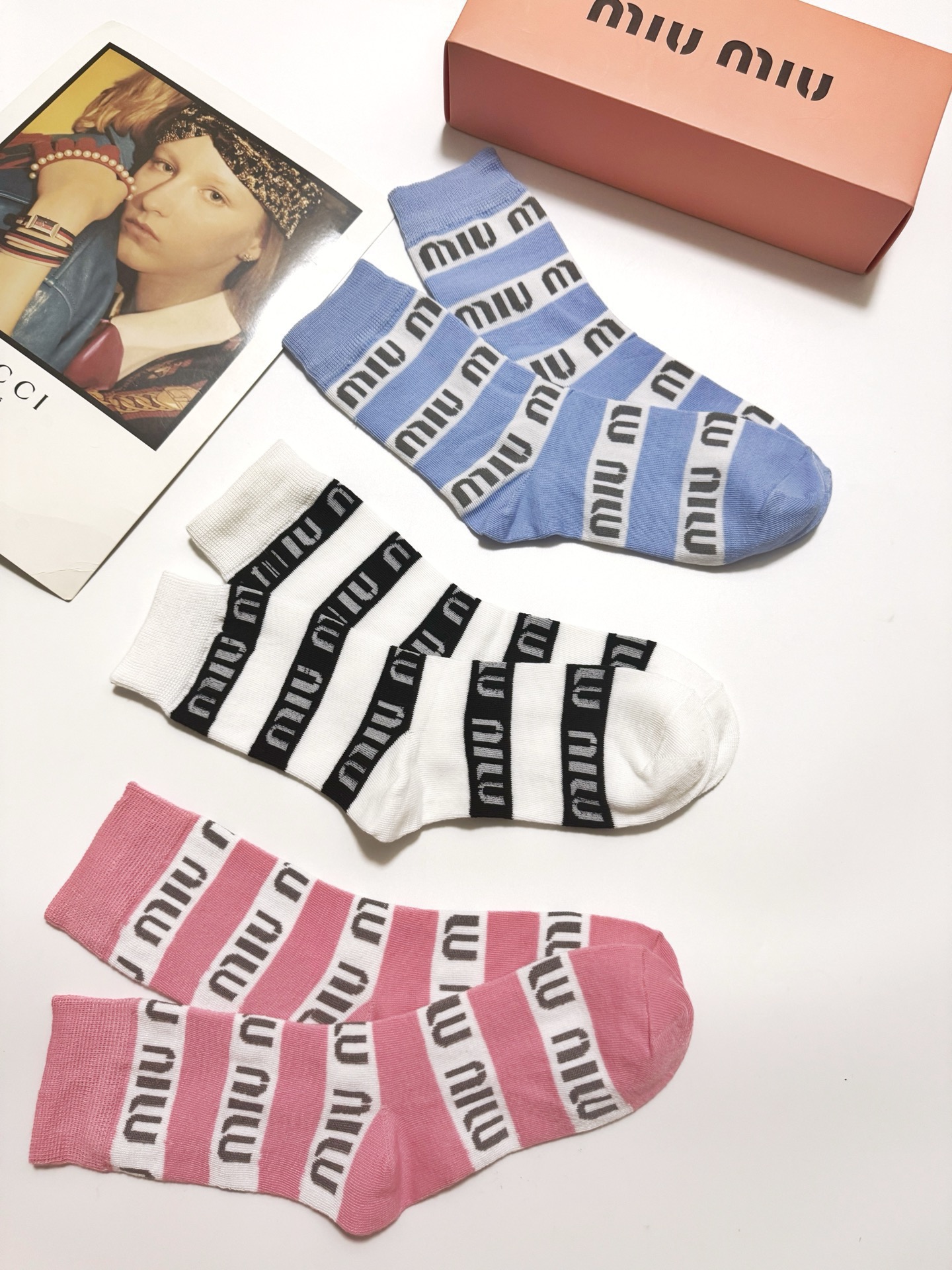 [TOP] Miu Miu Socks - 3 Pieces as a Set