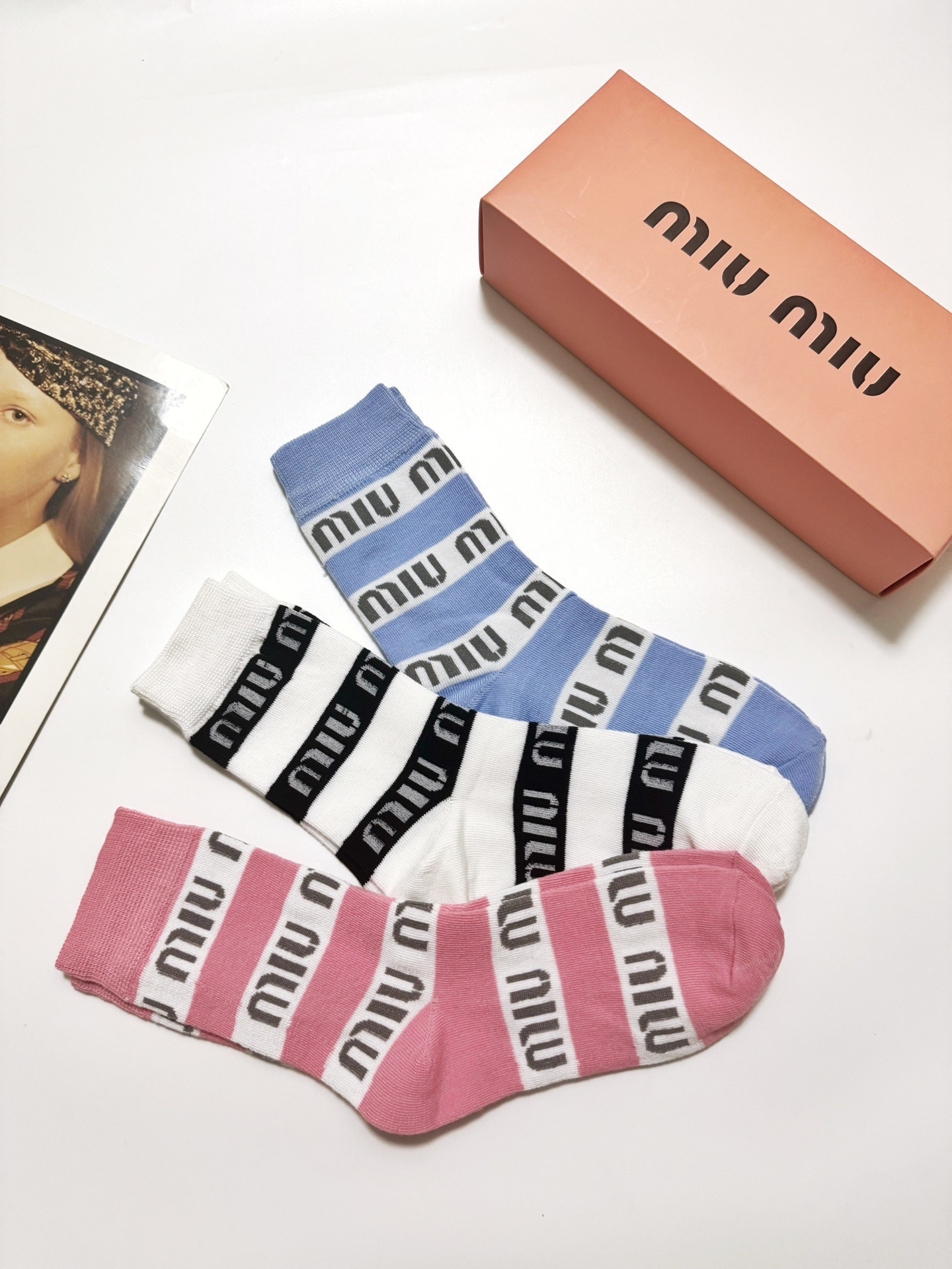 [TOP] Miu Miu Socks - 3 Pieces as a Set