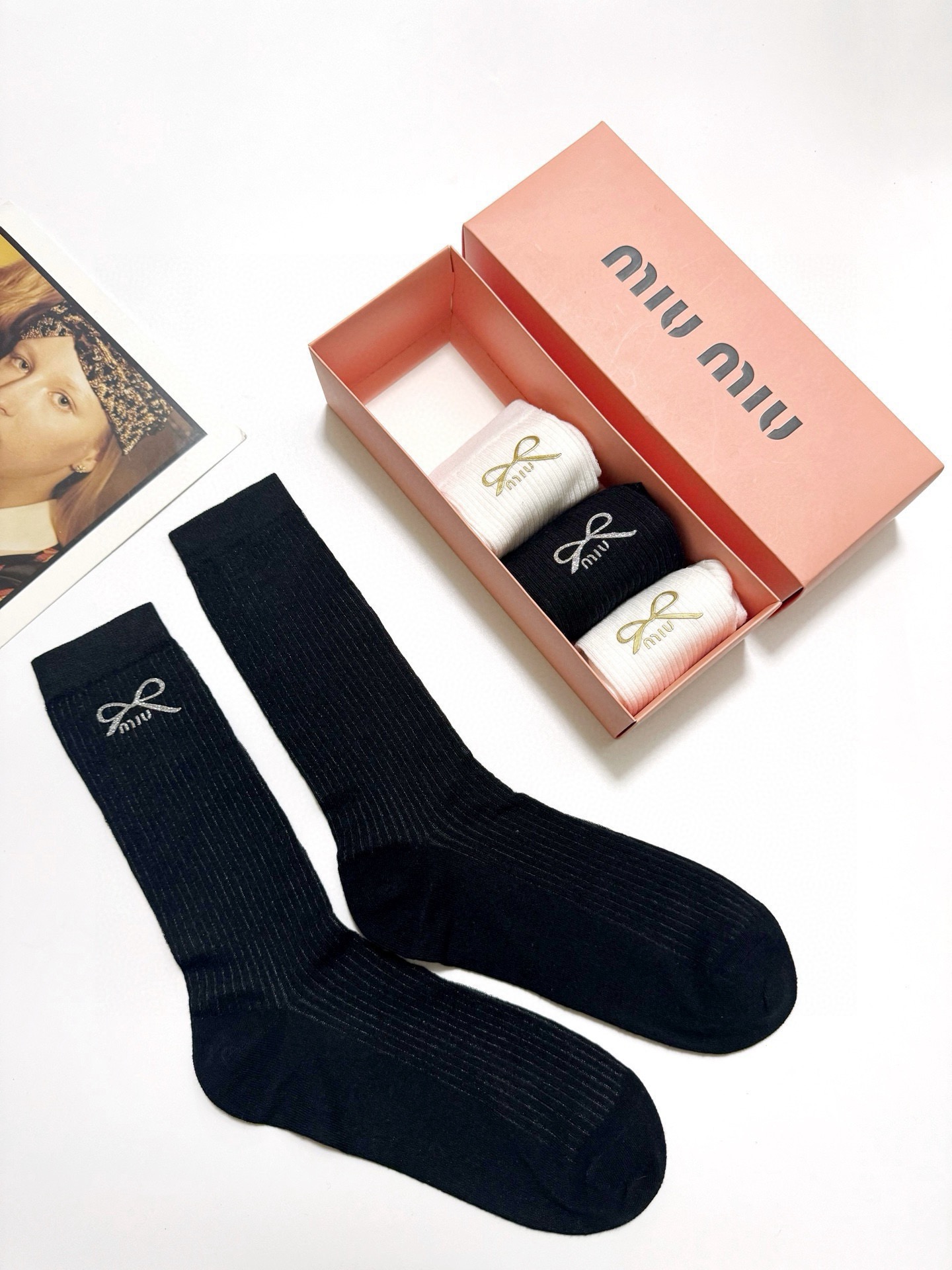 [TOP] Miu Miu Socks - 4 Pieces as a Set