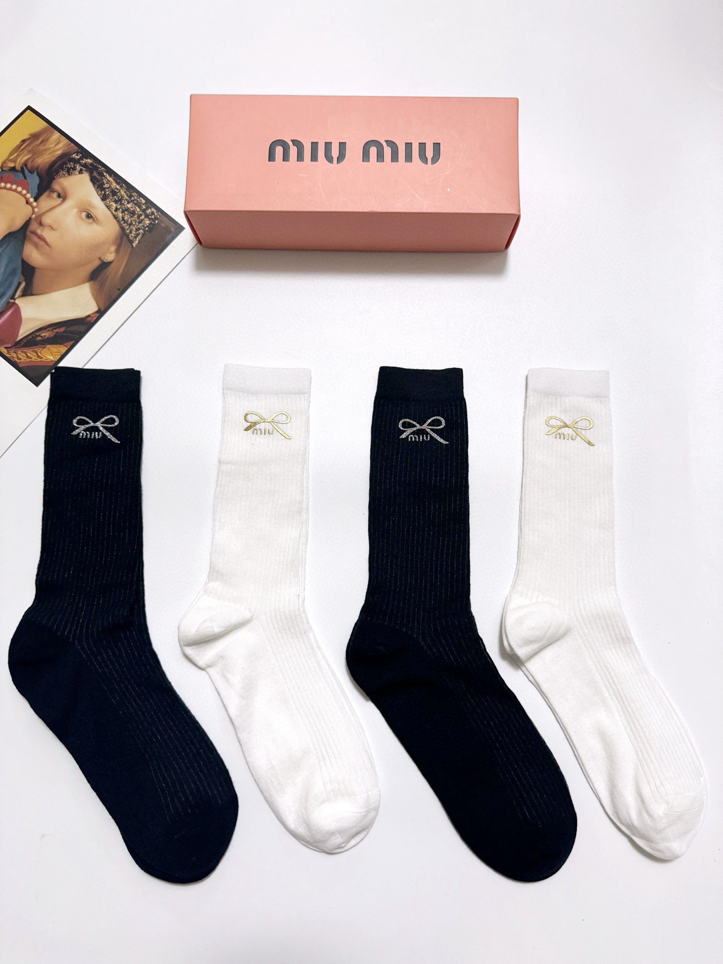 [TOP] Miu Miu Socks - 4 Pieces as a Set