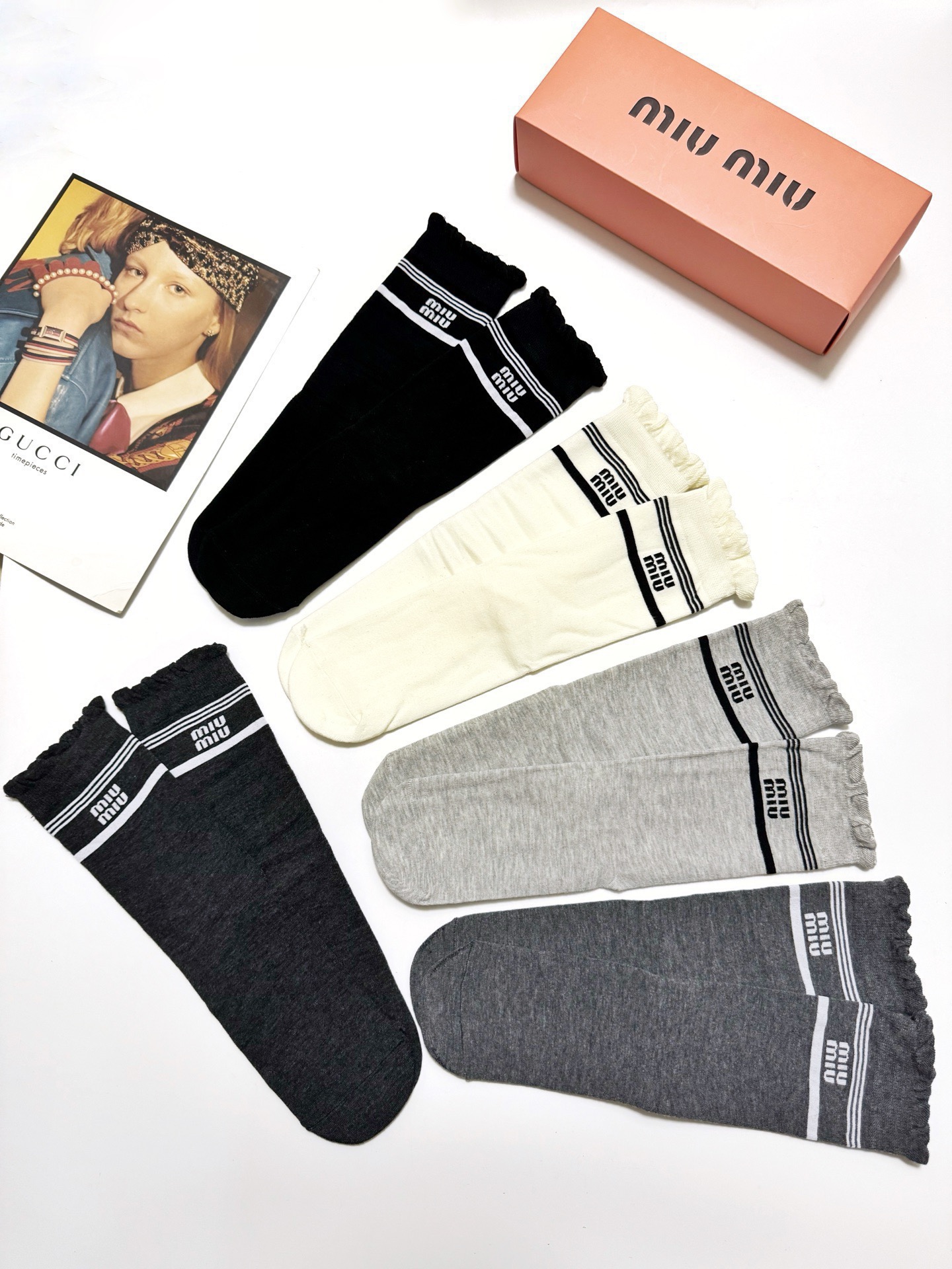[TOP] Miu Miu Socks - 5 Pieces as a Set