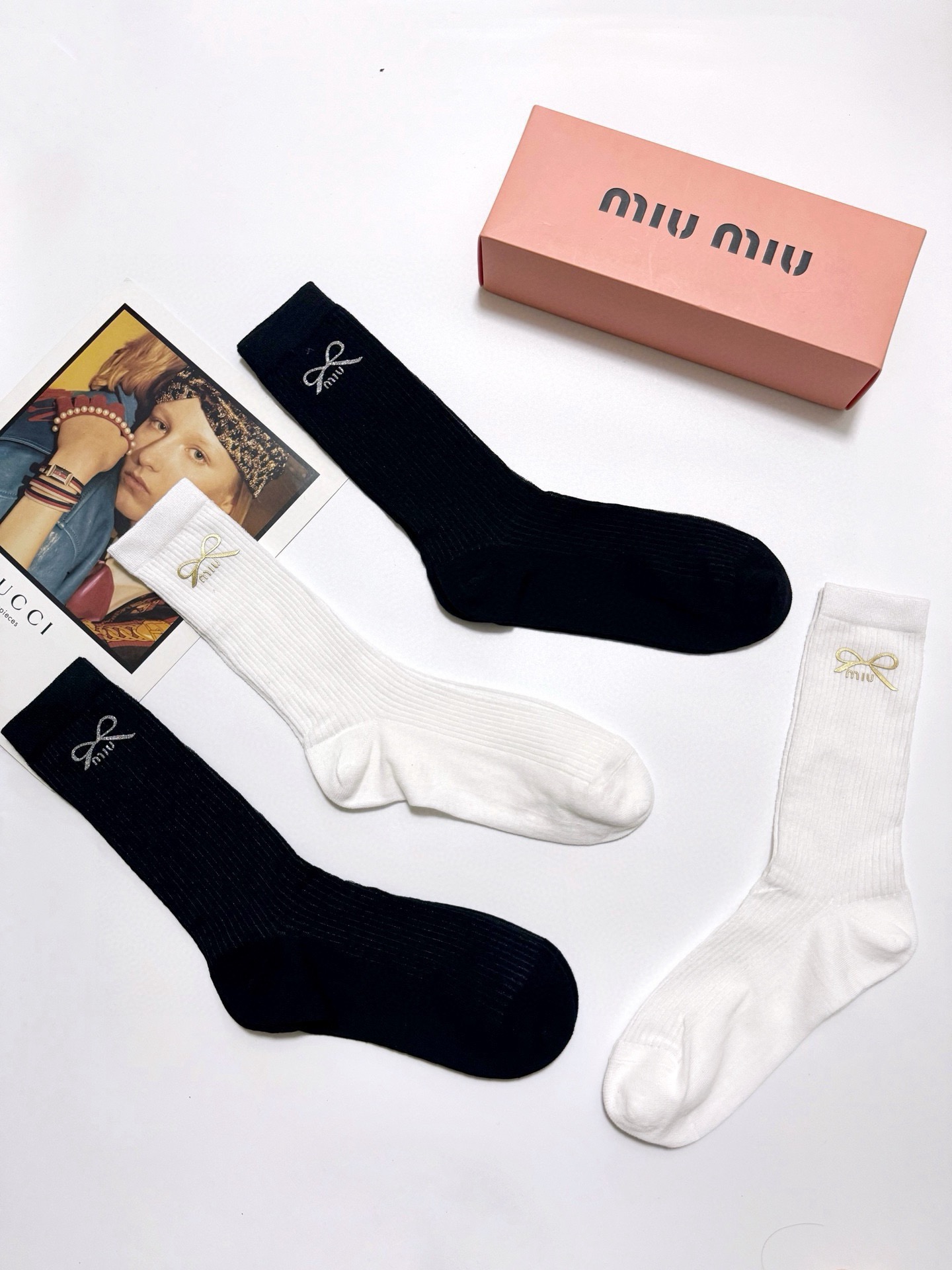 [TOP] Miu Miu Socks - 4 Pieces as a Set
