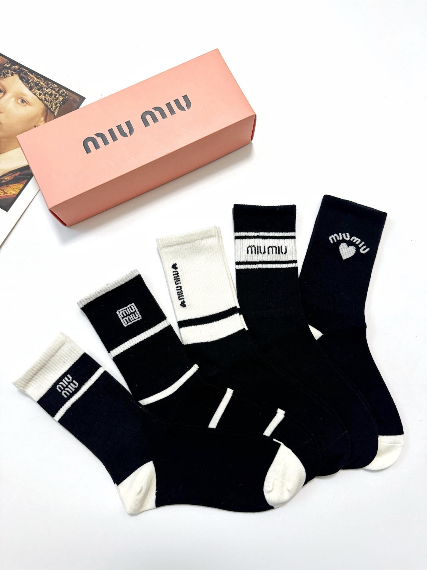 [TOP] Miu Miu Socks - 5 Pieces as a Set