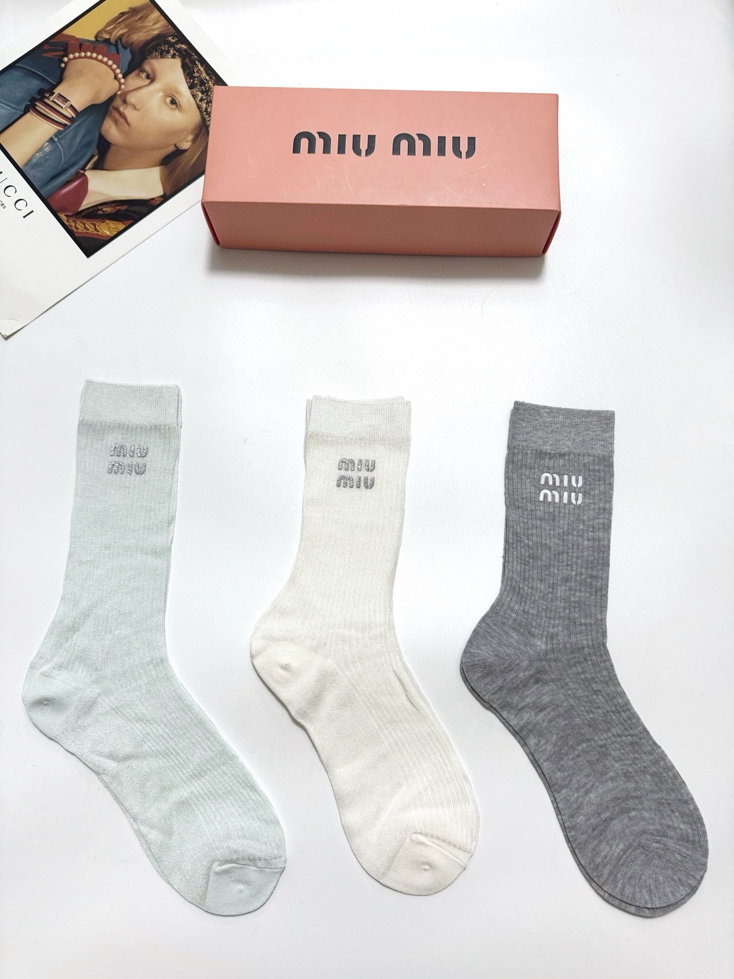 [TOP] Miu Miu Socks - 3 Pieces as a Set
