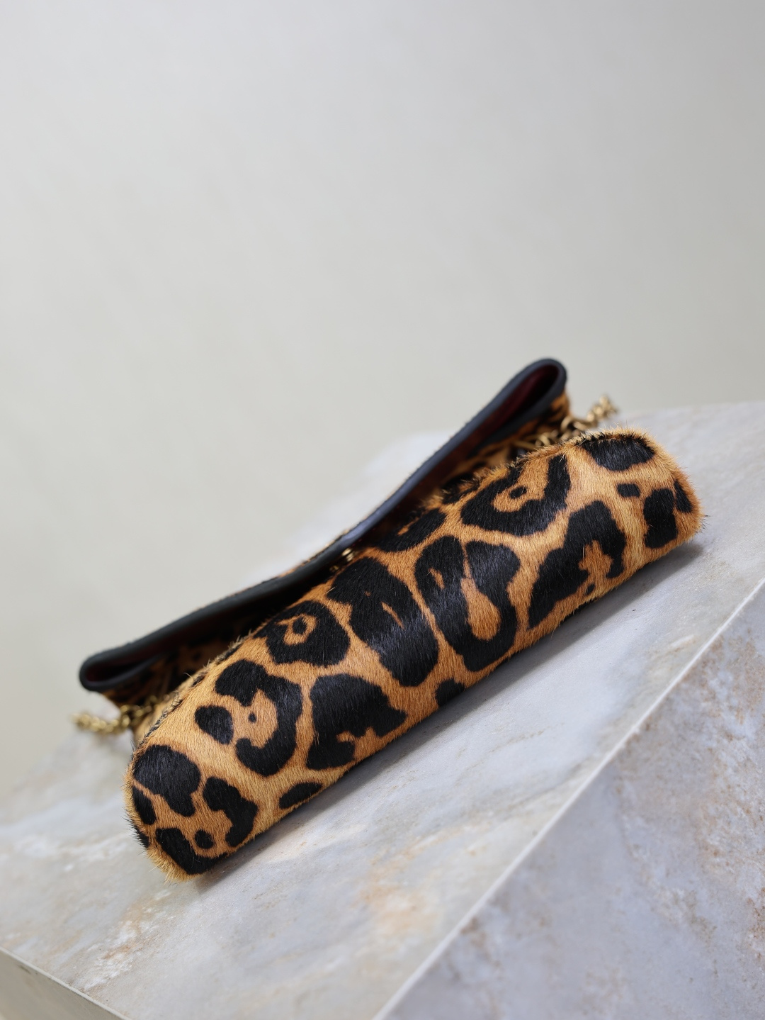 [TOP] Yves Saint Laurent YSL Cassandra Bag Leather-trimmed Leopard-print 19x12x3cm/29.5×18×4.5cm - Brown