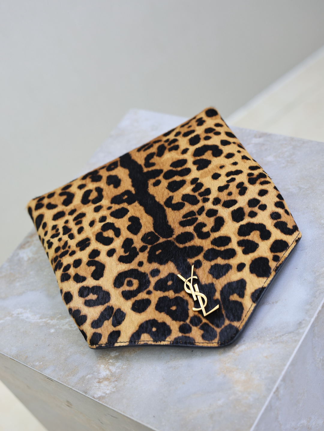 [TOP] Yves Saint Laurent YSL Cassandra Bag Leather-trimmed Leopard-print 19x12x3cm/29.5×18×4.5cm - Brown