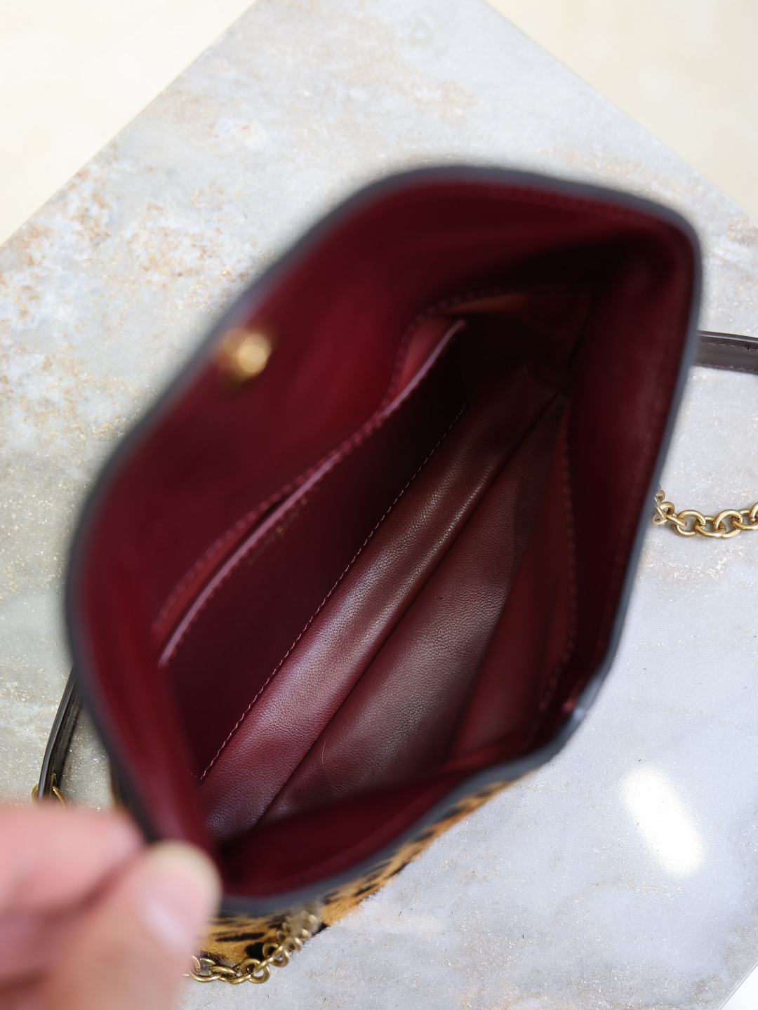 [TOP] Yves Saint Laurent YSL Cassandra Bag Leather-trimmed Leopard-print 19x12x3cm/29.5×18×4.5cm - Brown