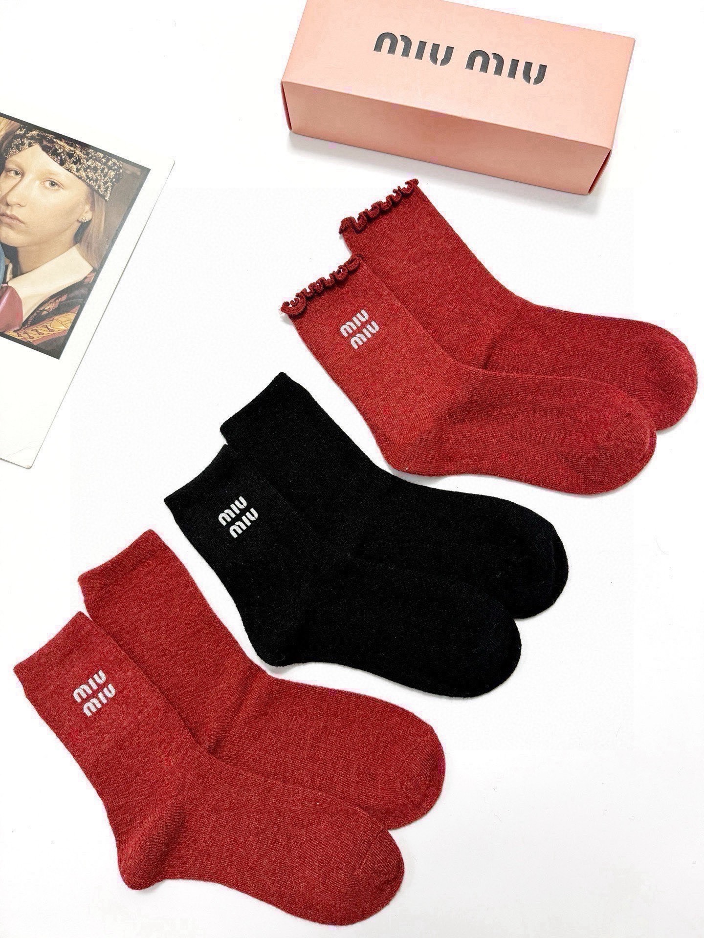 [TOP] Miu Miu Socks - 3 Pieces as a Set