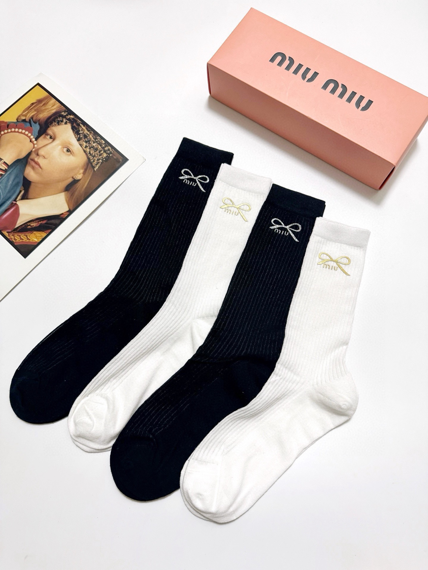 [TOP] Miu Miu Socks - 4 Pieces as a Set