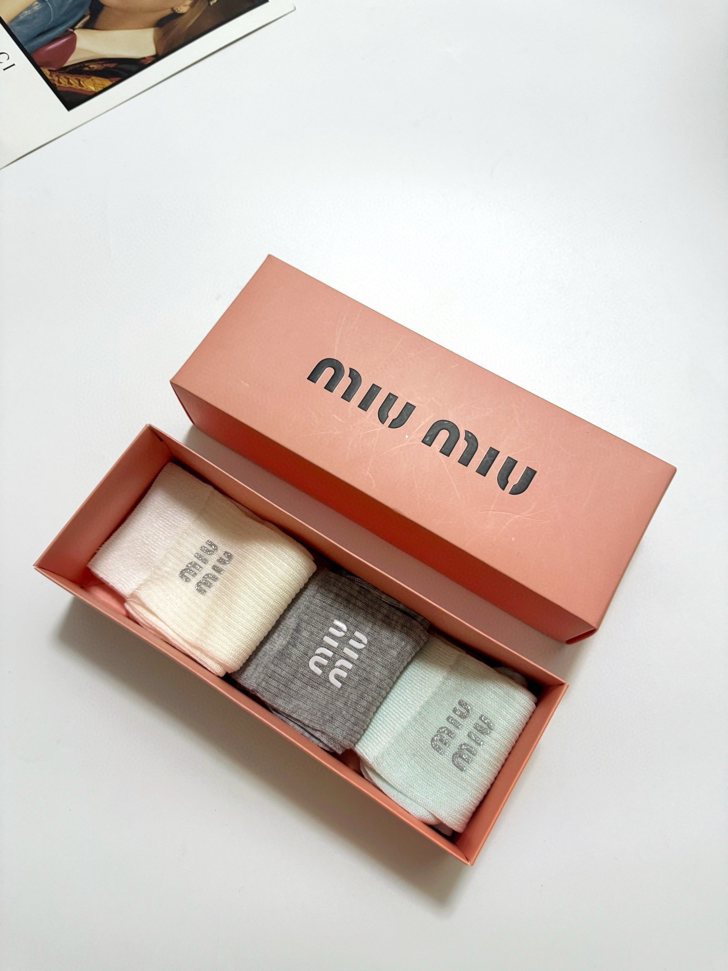 [TOP] Miu Miu Socks - 3 Pieces as a Set