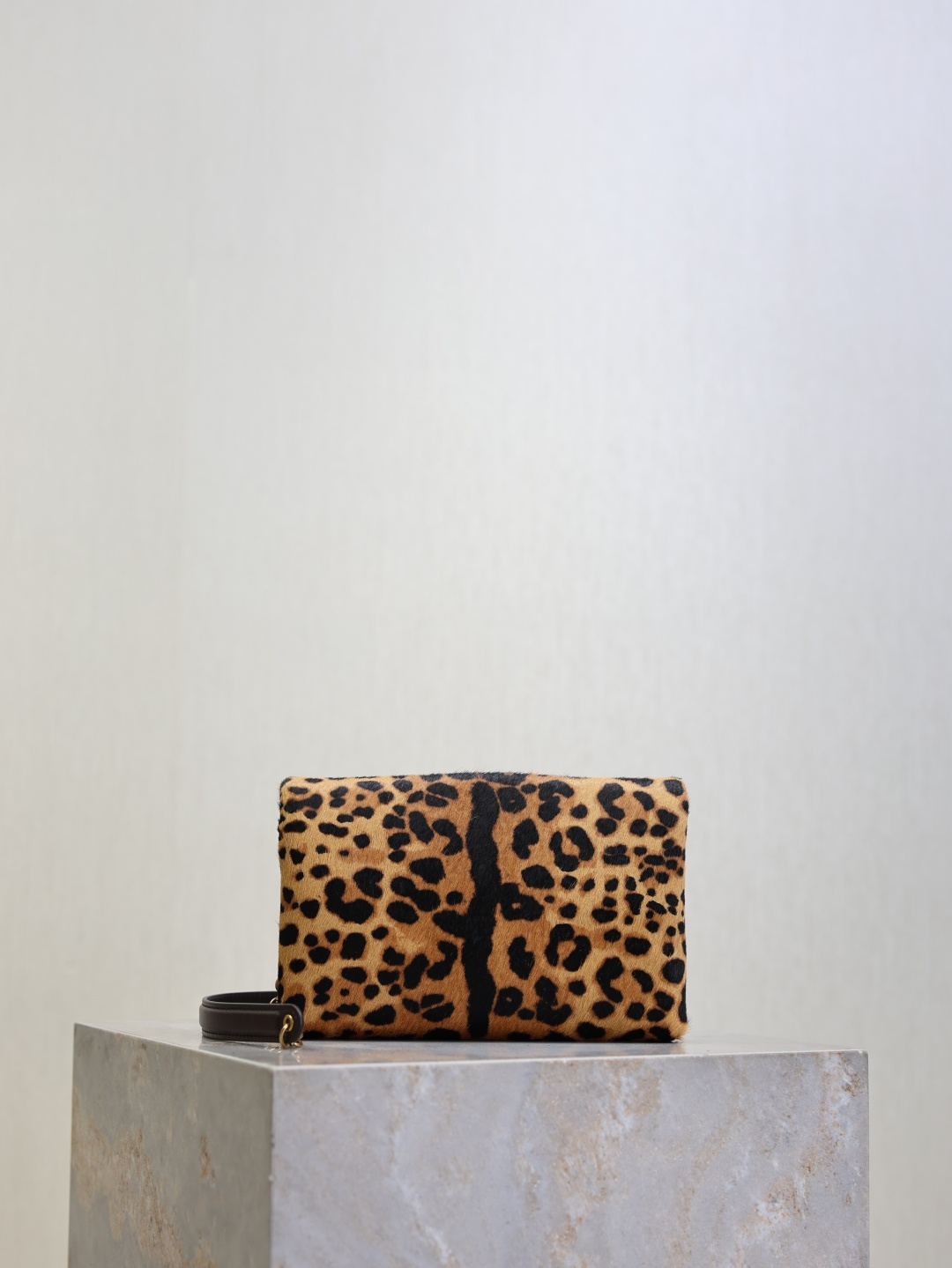 [TOP] Yves Saint Laurent YSL Cassandra Bag Leather-trimmed Leopard-print 19x12x3cm/29.5×18×4.5cm - Brown