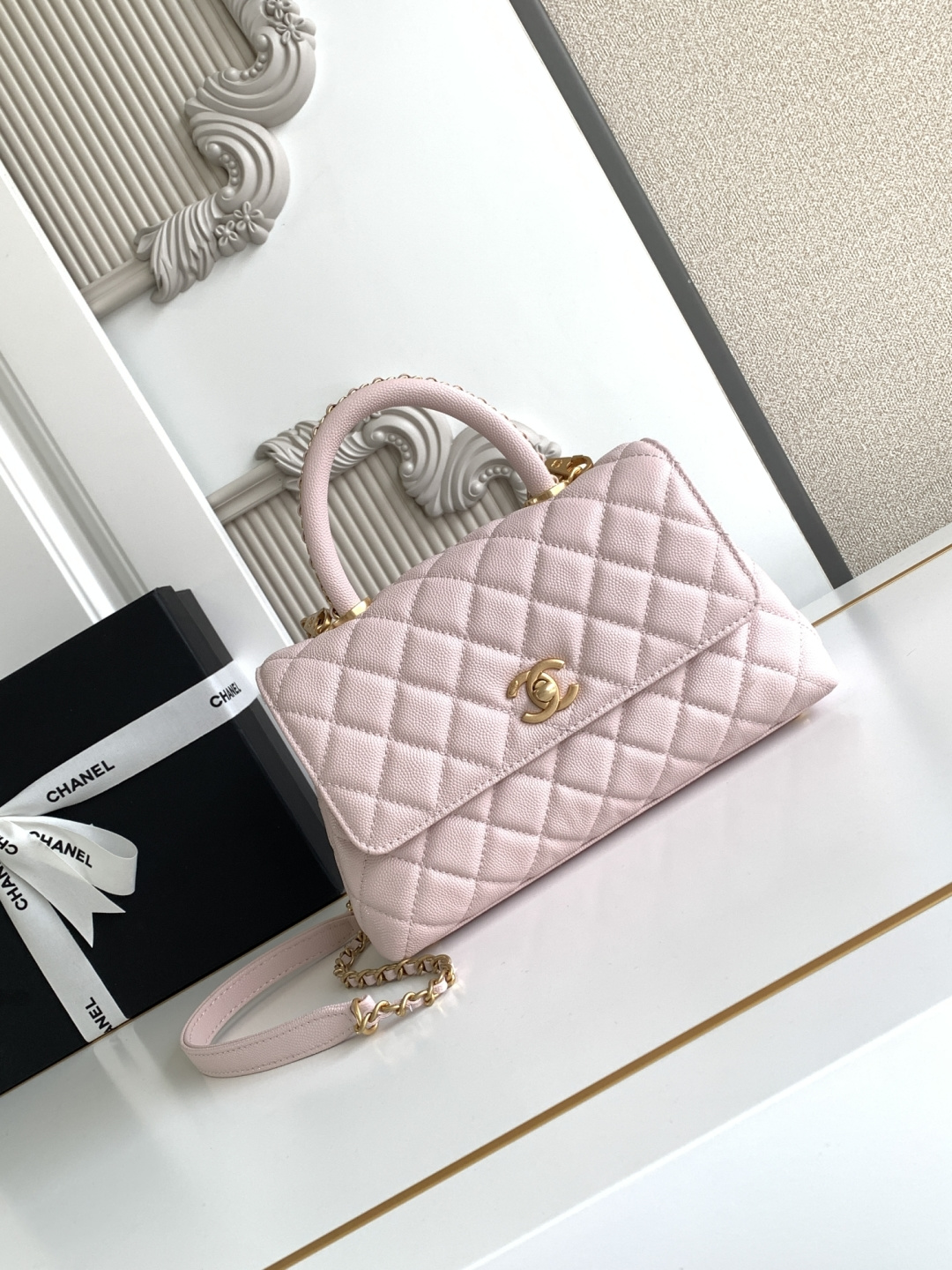 [TOP] CHANEL CoCo Handle Bag Carviar 23CM - 3 Colors & GHW