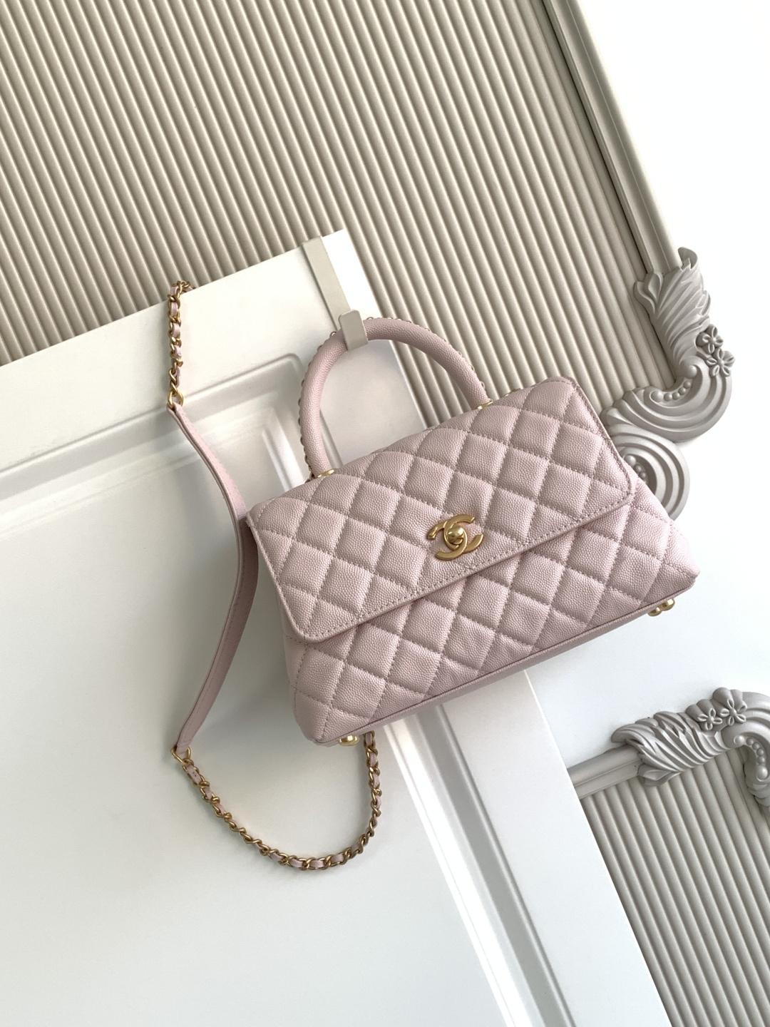 [TOP] CHANEL CoCo Handle Bag Carviar 23CM - 3 Colors & GHW