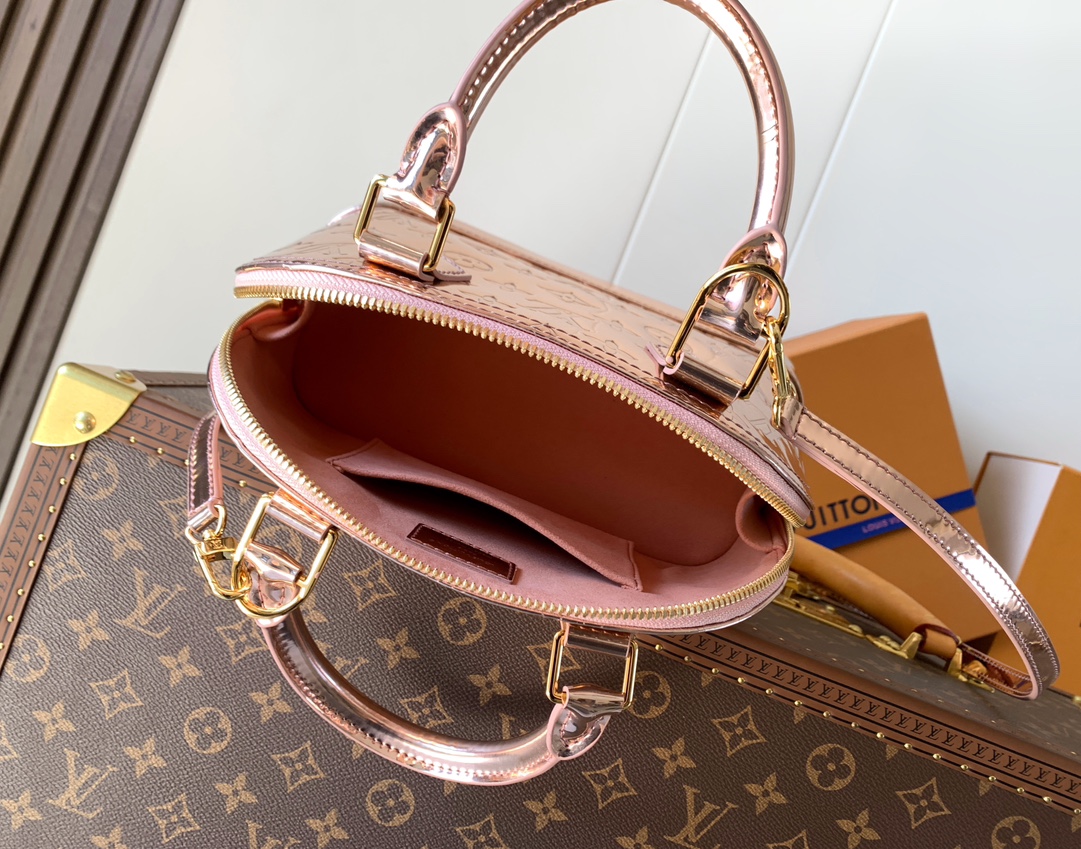 [TOP] Louis Vuitton LV Alma BB Bag Monogram Miroir 23.5X17.5X11.5cm - Rose Gold