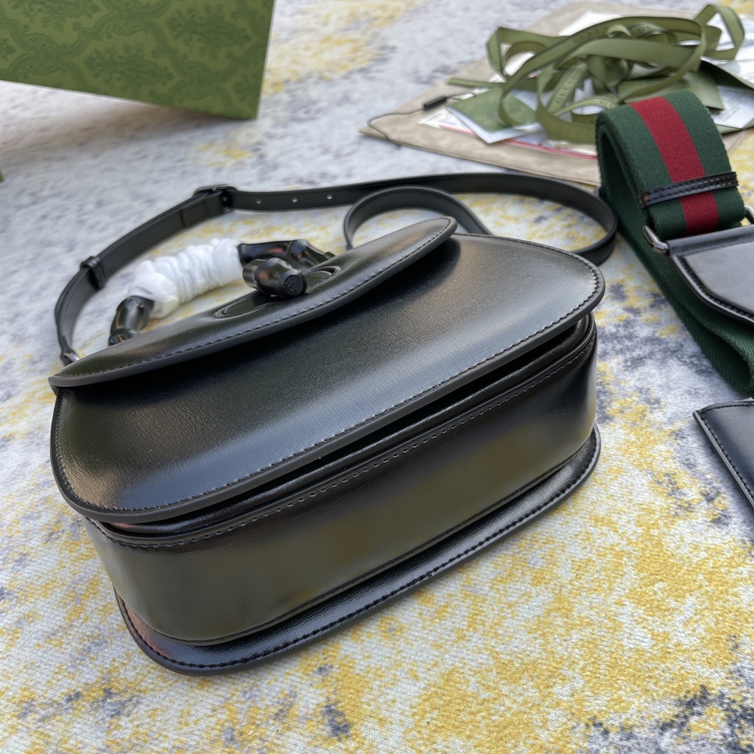 [TOP] GUCCI Bamboo Bag 21X15X7cm - Black