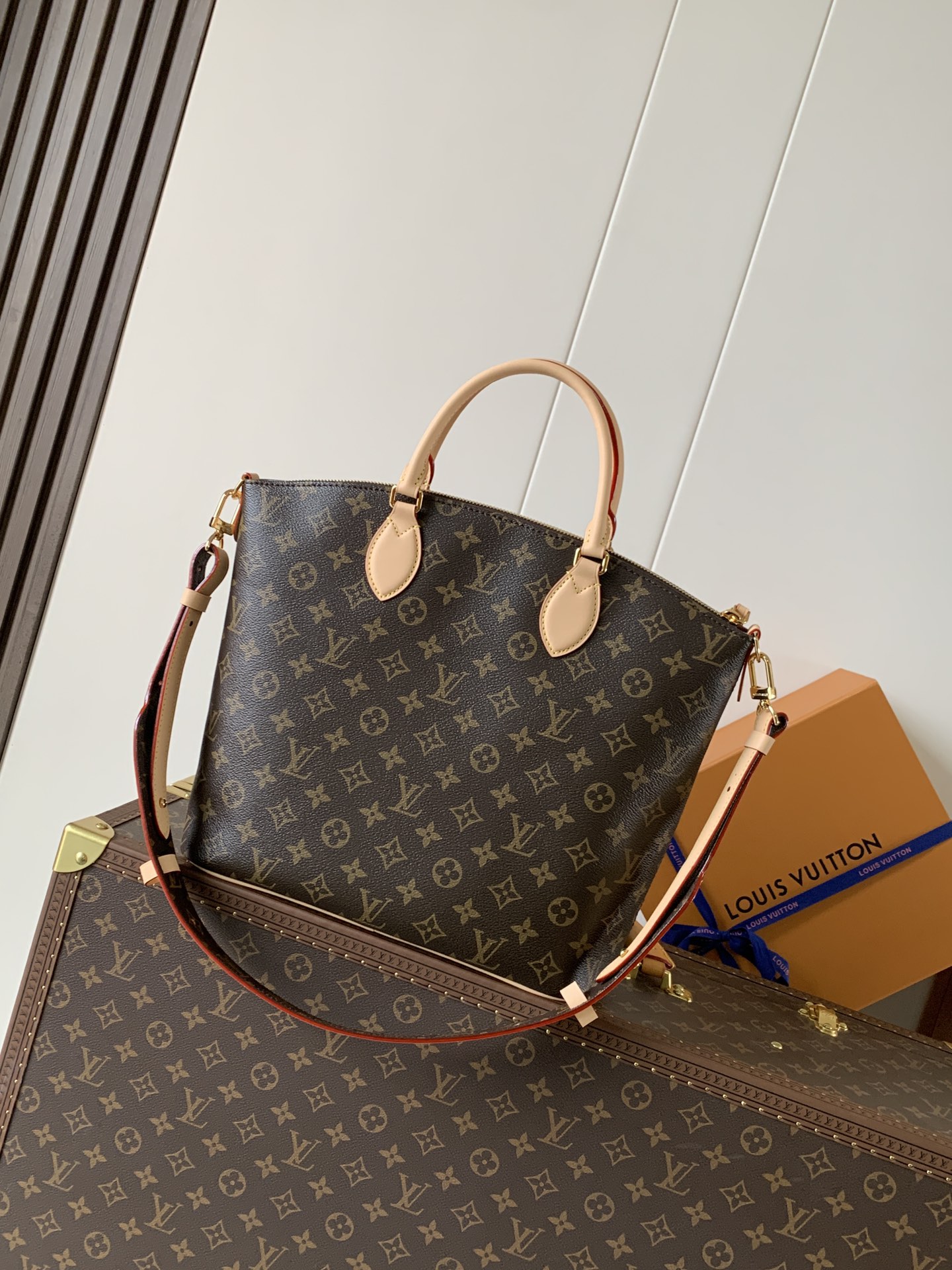 [TOP] Louis Vuitton LV Lockit BB Handbag 33x24x12cm/36x30x15cm - Brown