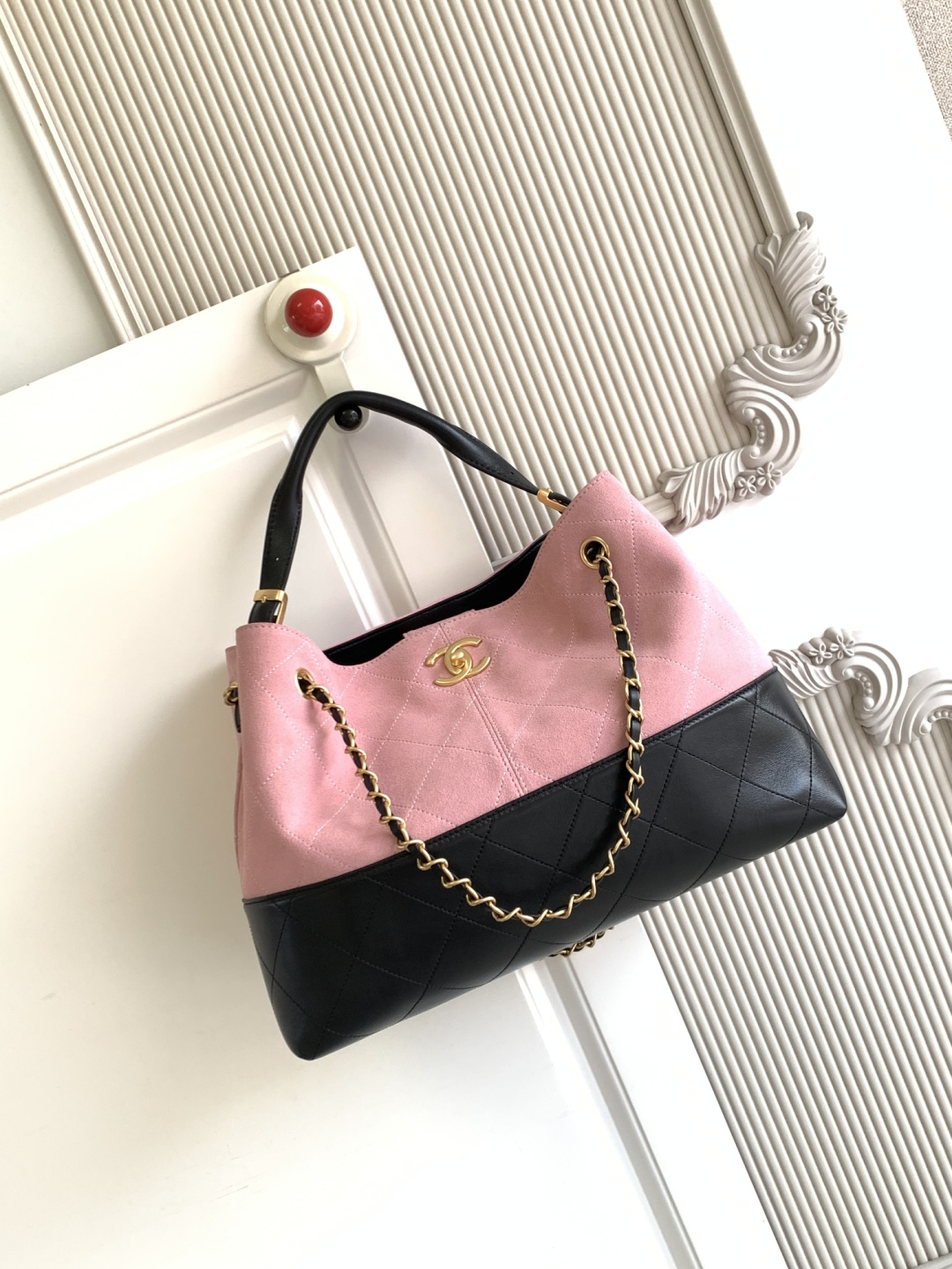 [TOP] CHANEL Hobo Bag 36x24x12cm - Pink