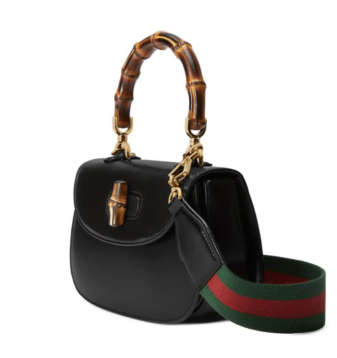 [TOP] GUCCI Bamboo Bag 21X15X7cm - Black