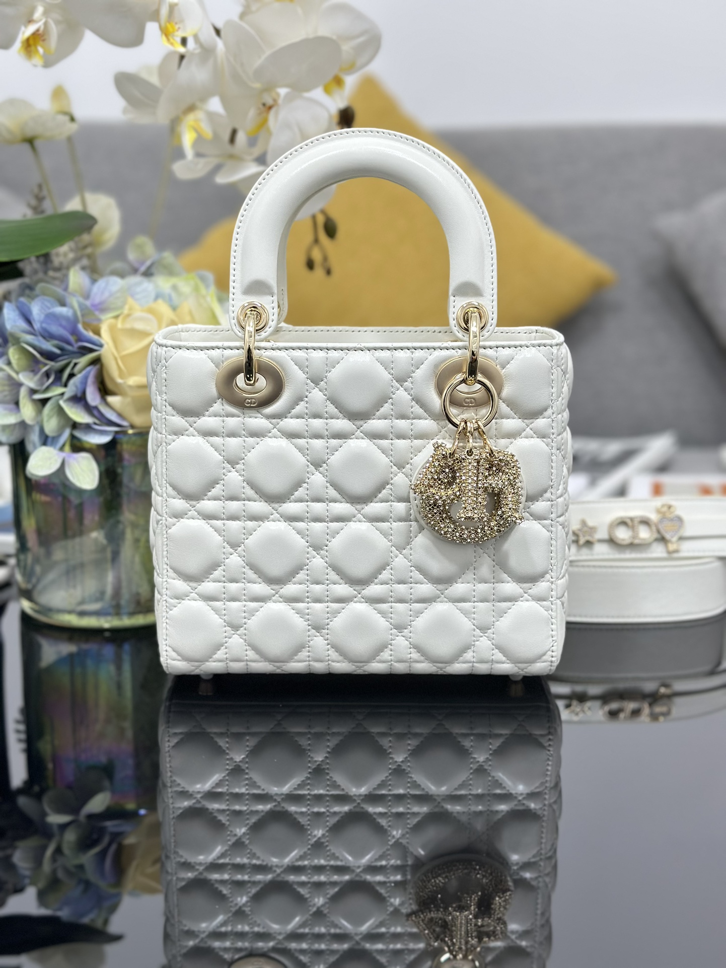 [TOP] Christian Dior Lady Dior Leather Bag 20 x 17 x 8 cm - 2 Colors