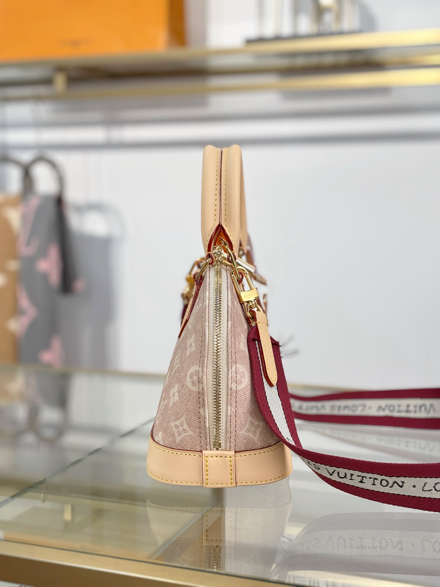 [TOP] Louis Vuitton LV Alma BB Bag Monogram Canvas 23.5X17.5X11.5cm - Apricot