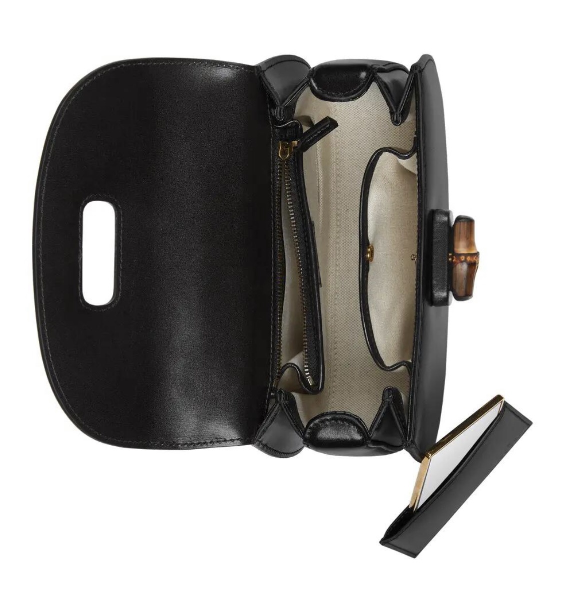 [TOP] GUCCI Bamboo Bag 21X15X7cm - Black