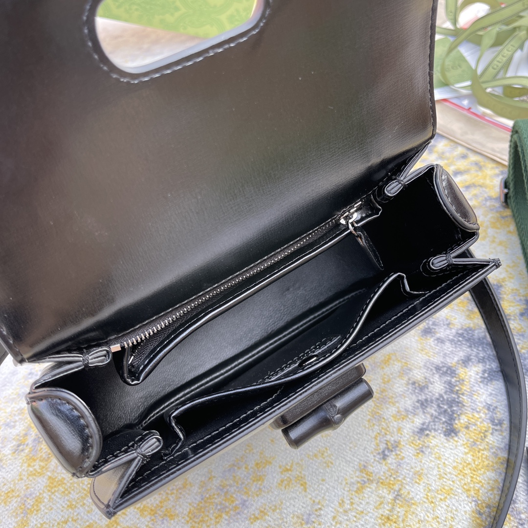 [TOP] GUCCI Bamboo Bag 21X15X7cm - Black