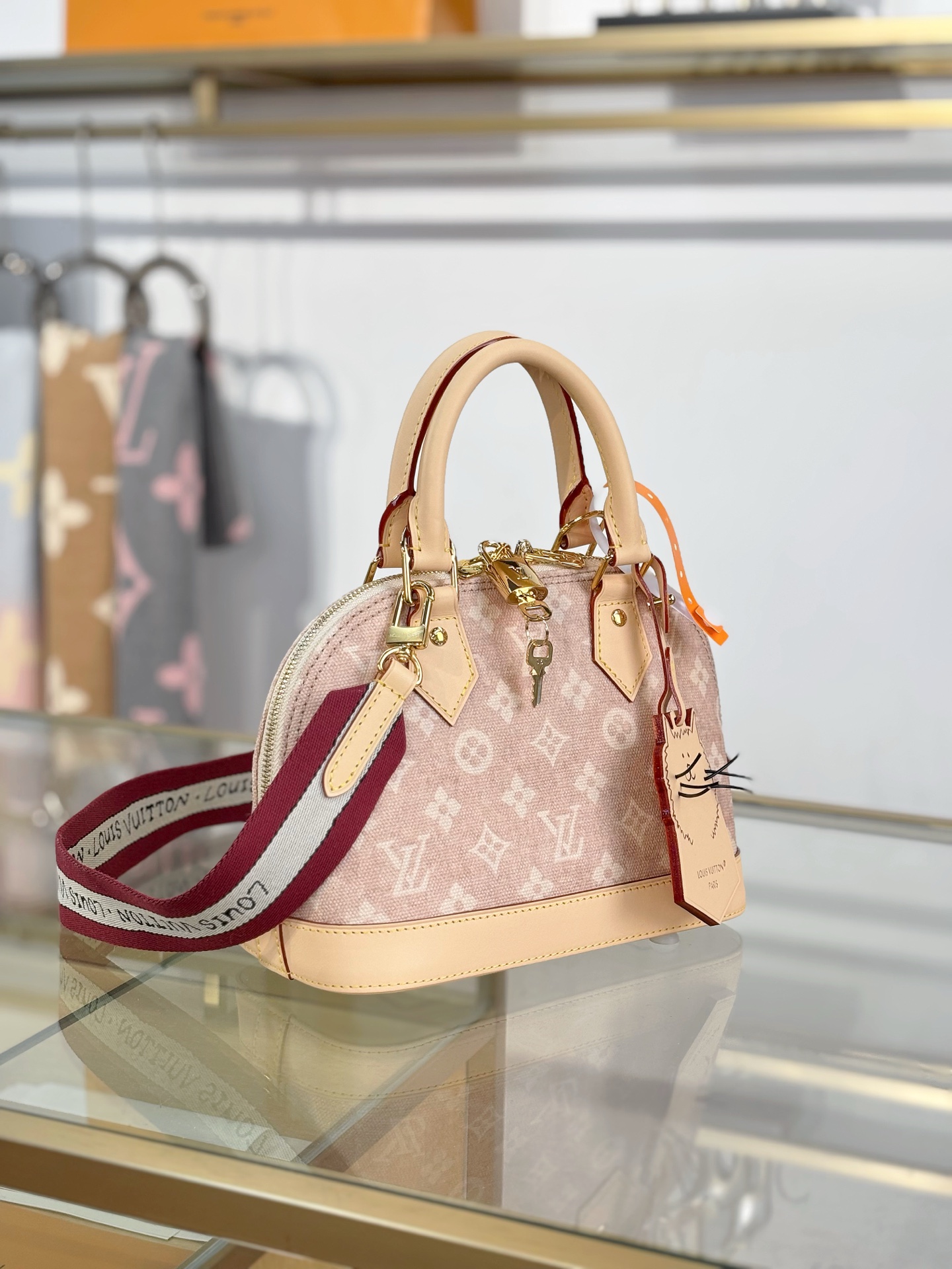 [TOP] Louis Vuitton LV Alma BB Bag Monogram Canvas 23.5X17.5X11.5cm - Apricot