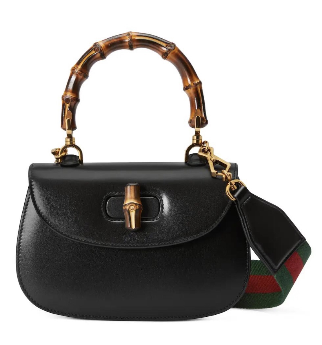 [TOP] GUCCI Bamboo Bag 21X15X7cm - Black