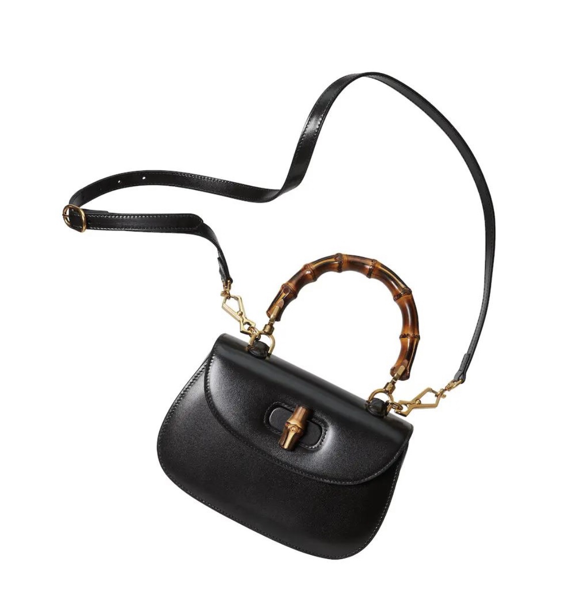 [TOP] GUCCI Bamboo Bag 21X15X7cm - Black