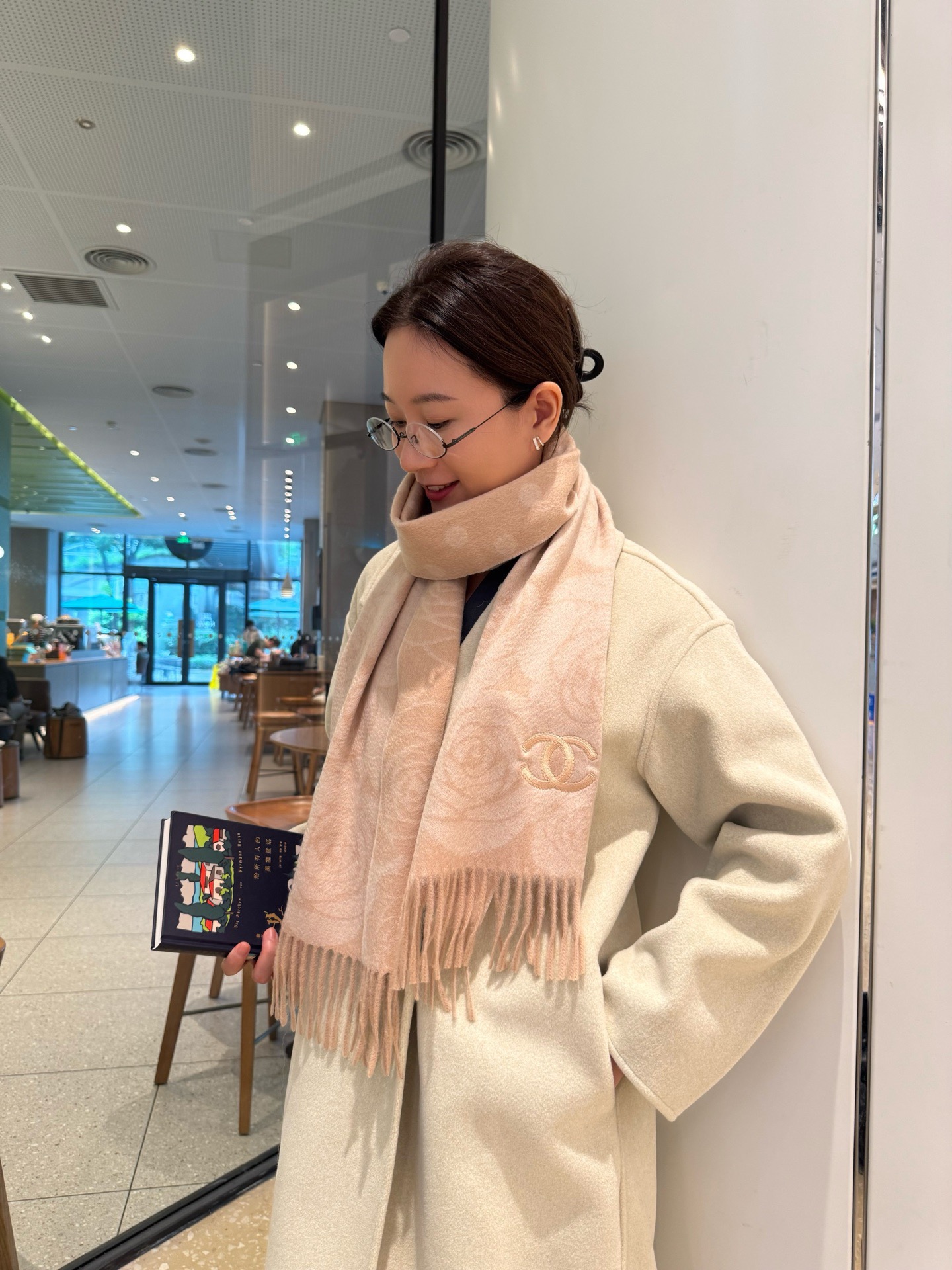 [TOP] CHANEL Cashmere Scarf 30*180cm - Pink