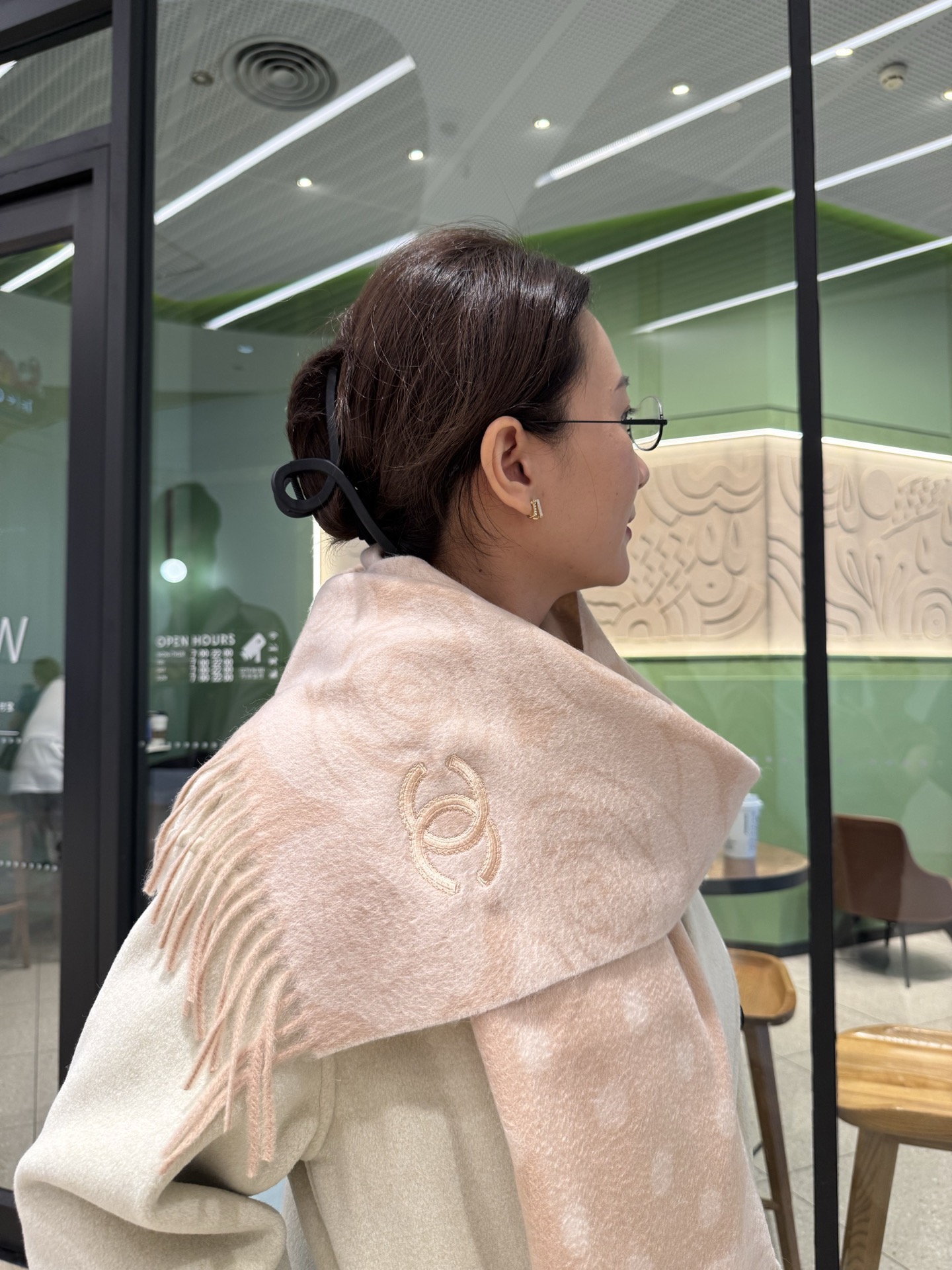 [TOP] CHANEL Cashmere Scarf 30*180cm - Pink